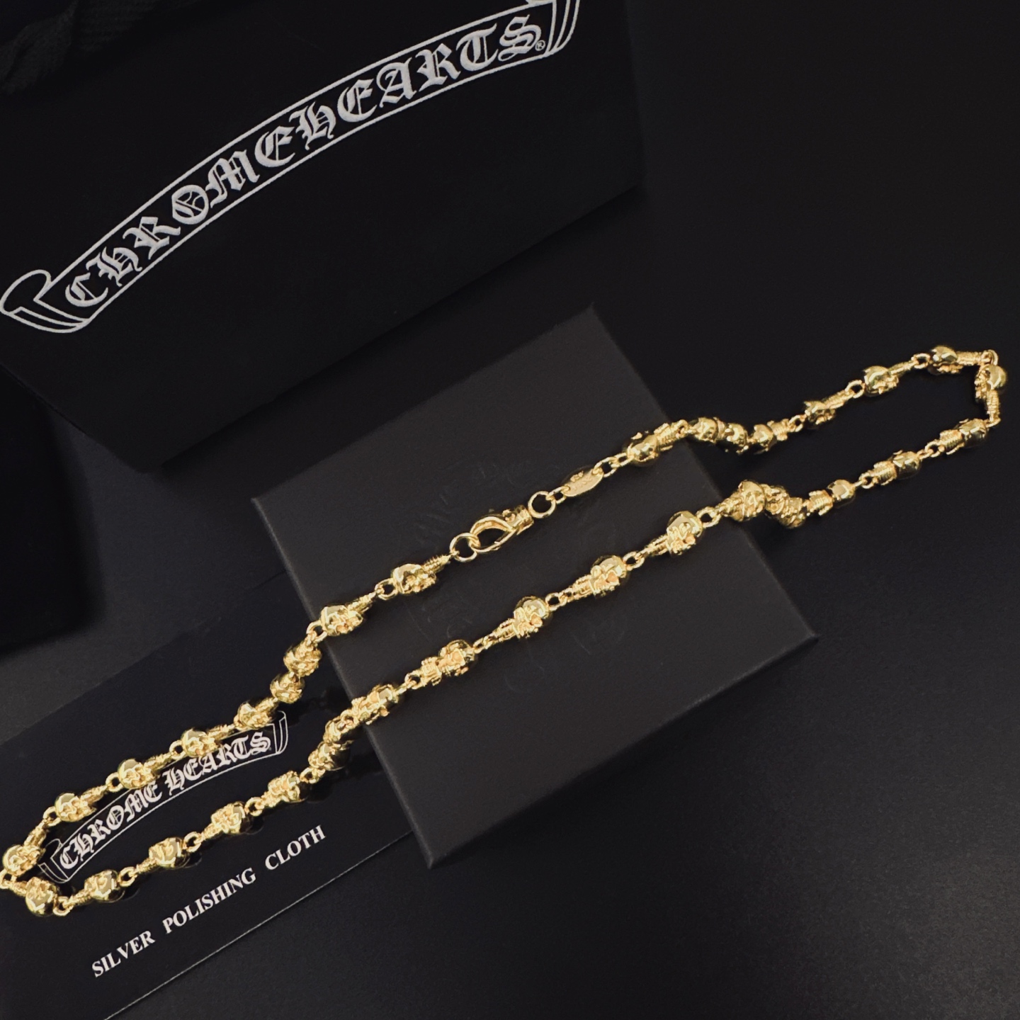 Chrome Hearts Hearts克罗心黄金色项链