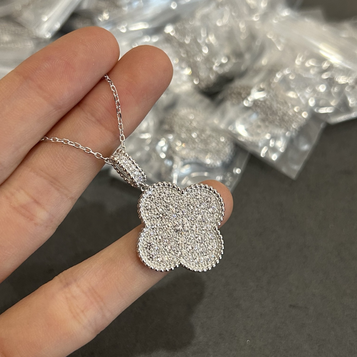 Van Cleef & Arpels vca2.5四叶带钻长链款项链
