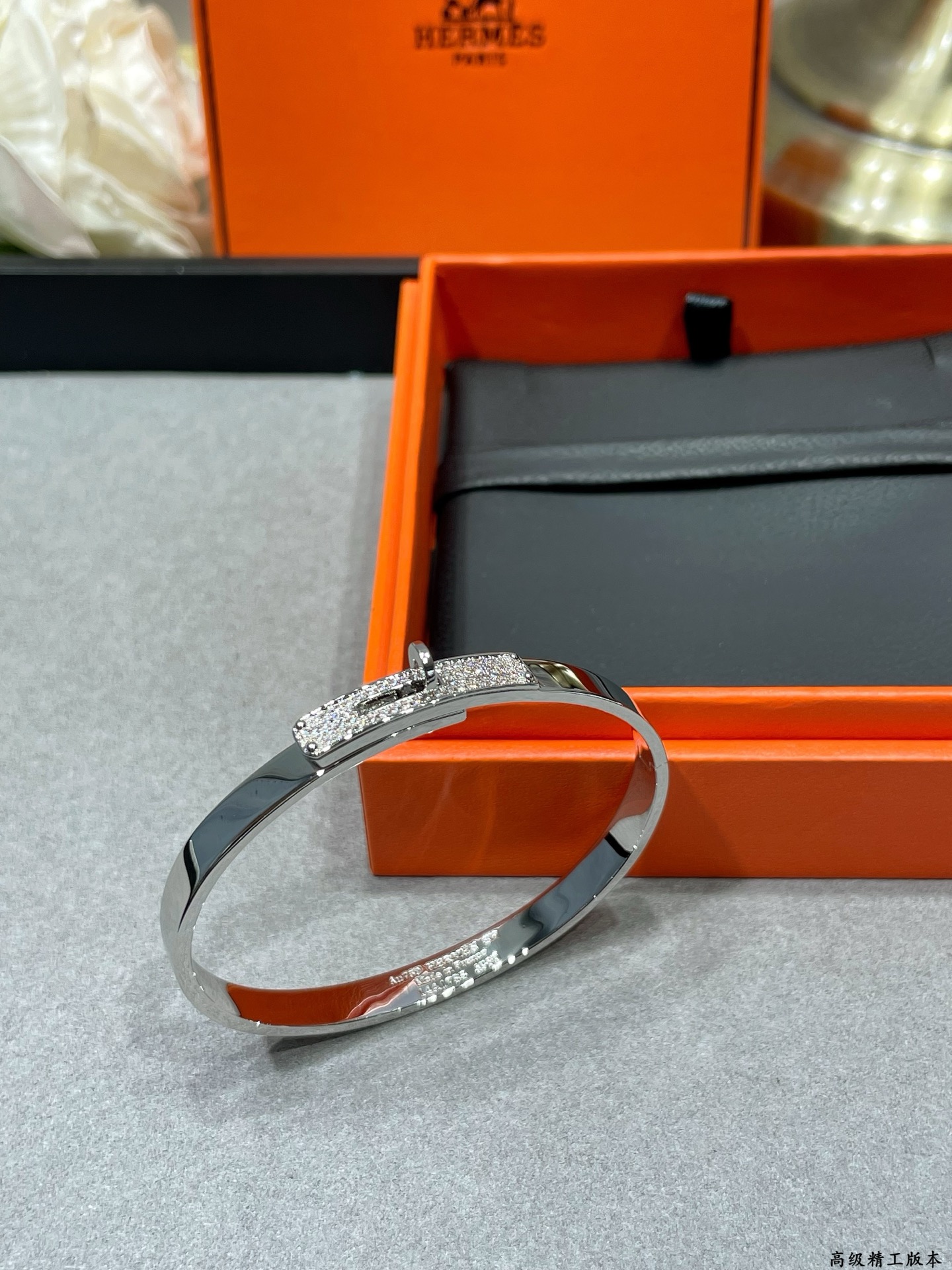 Hermès 升级版本 （码数:16 17）爱马仕CNC纽扣半钻手镯 高级精工版