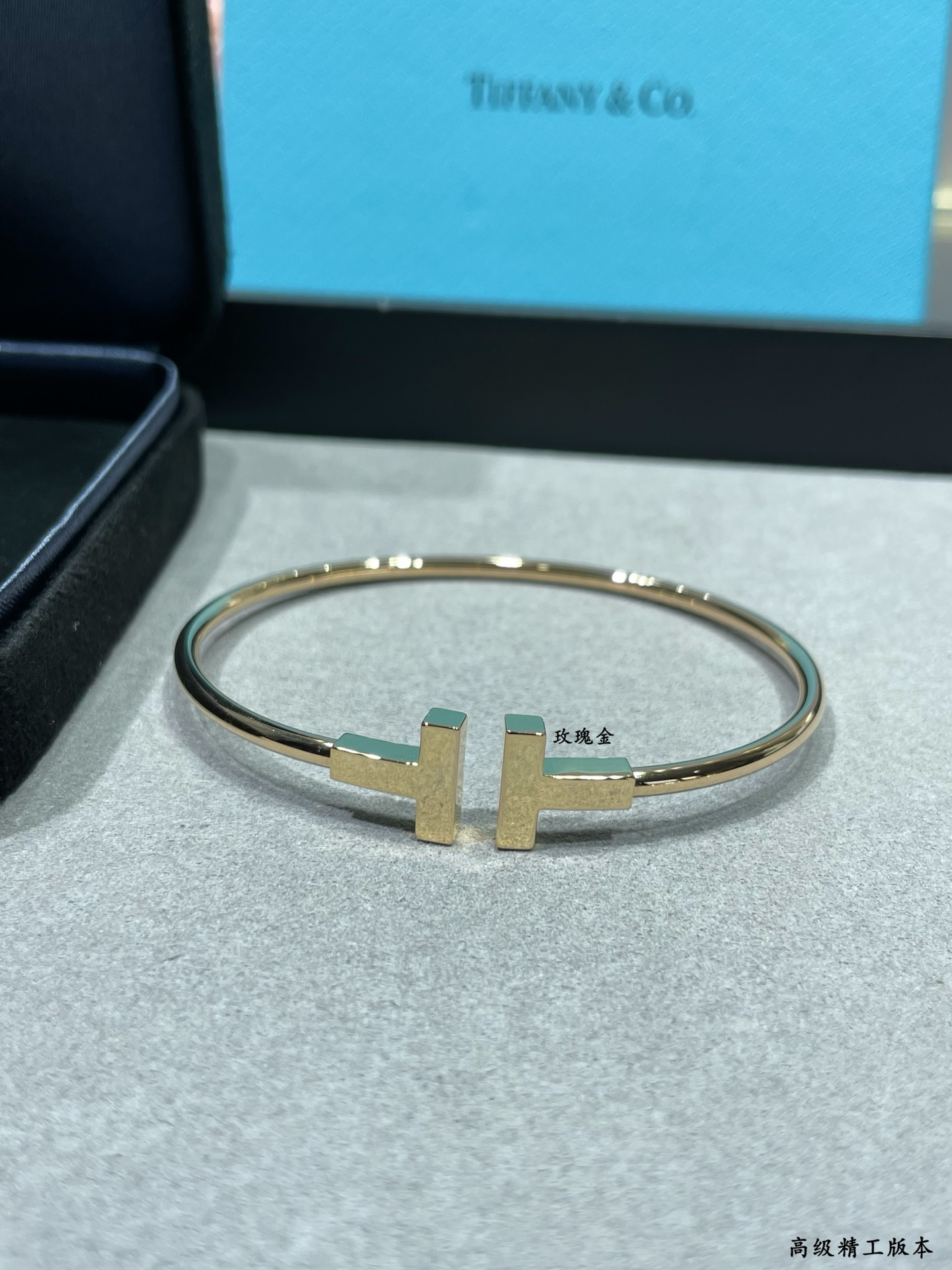 V金镀咪金 CNC对版 光金空心管（空心管底下无孔）最高版本❤️ tiffany蒂芙尼双T光面手镯👏🏻👏