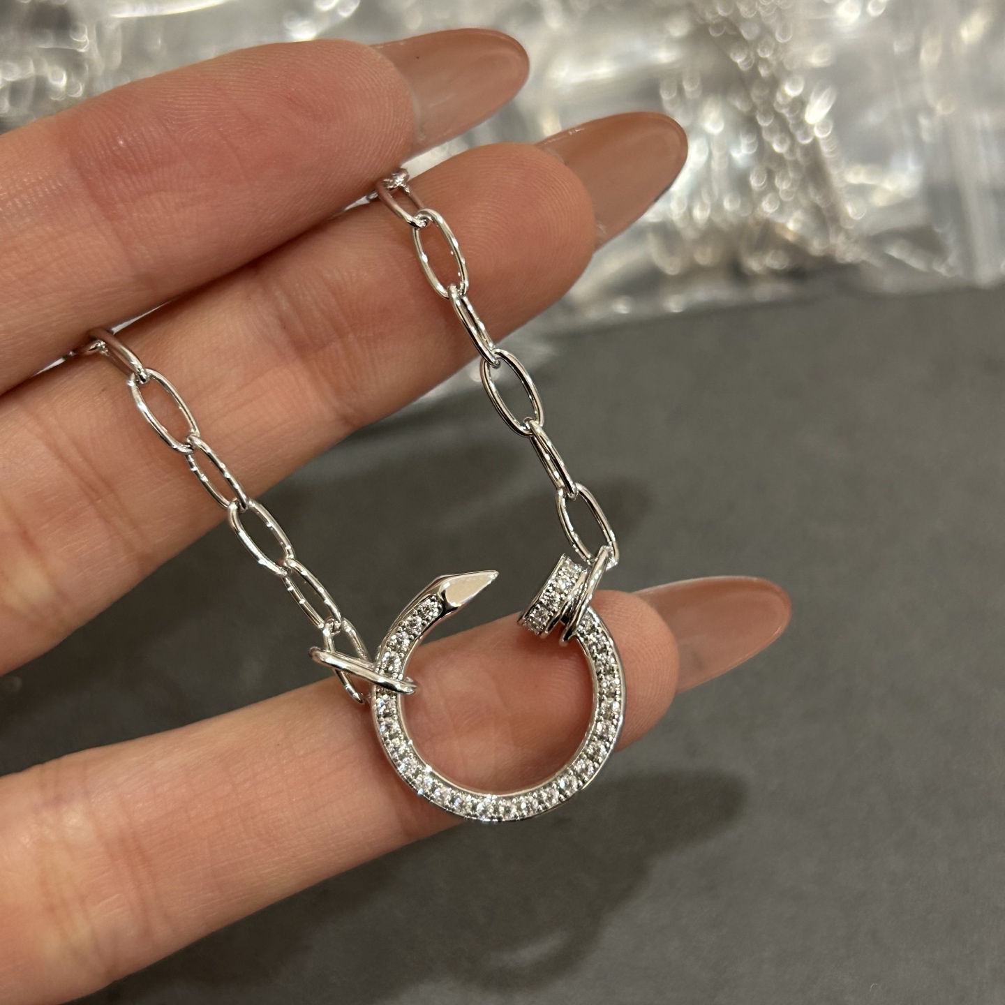 Cartier thick chain necklace with full diamond nails has arrived - Jewelry