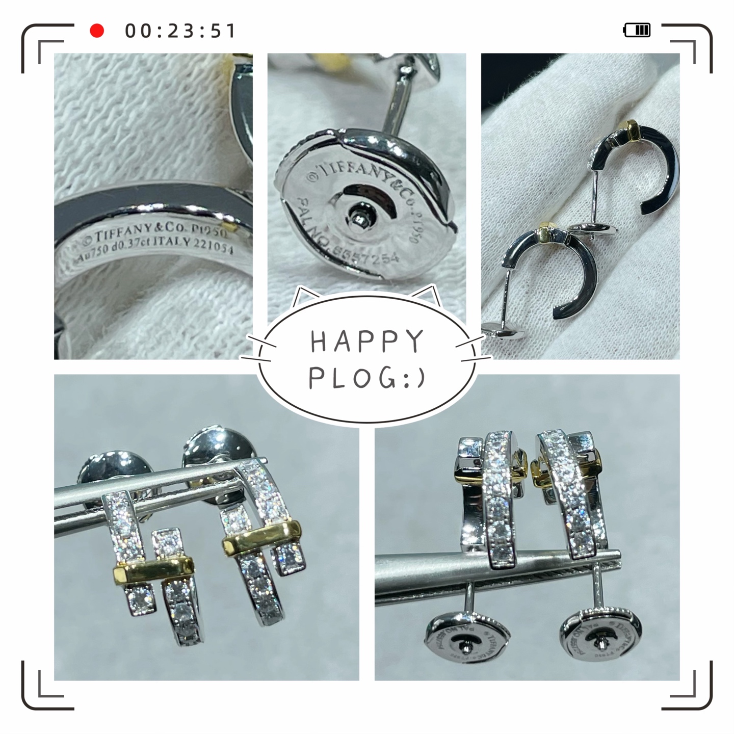 V金材质（分色电镀）蒂芙尼圆形分色耳钉，璀璨闪亮✨Tiffany Edge 系列以当代风格全新演绎钻石珠