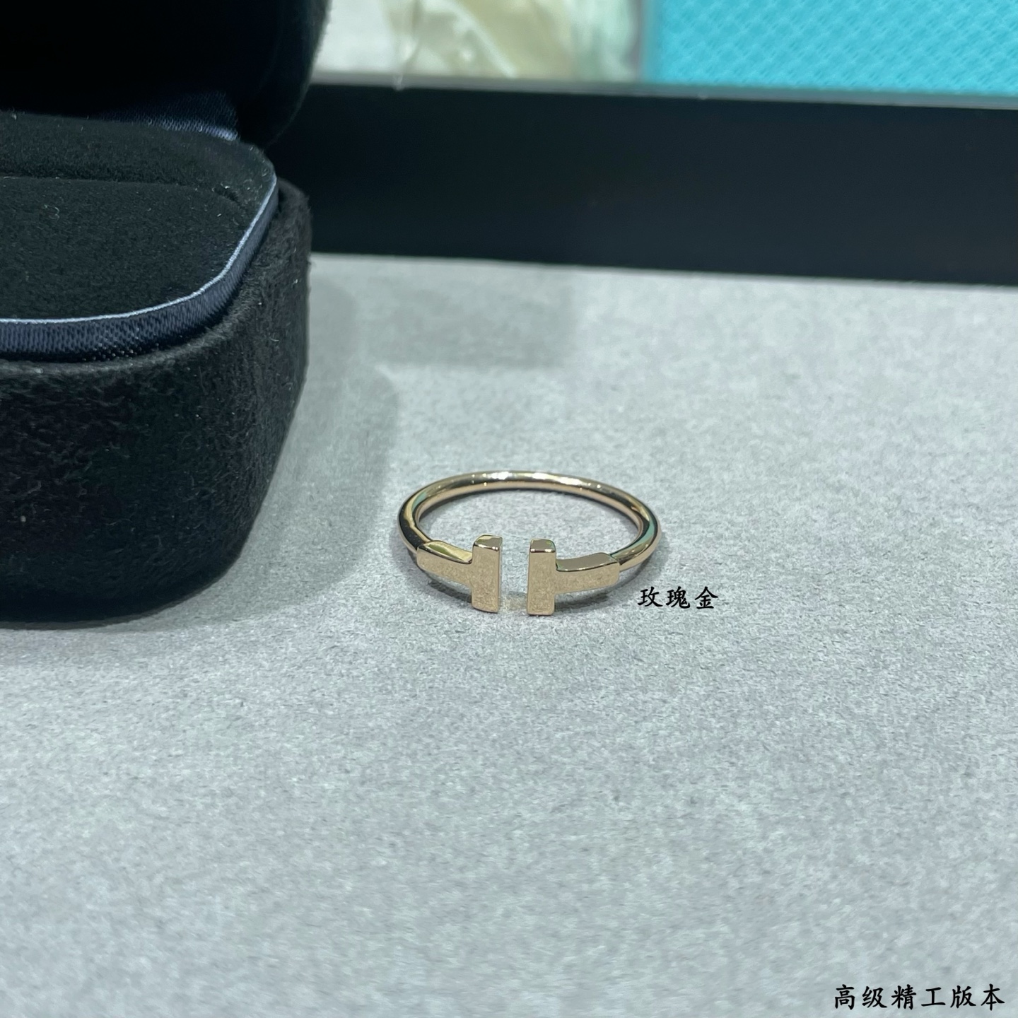 Tiffany & Co. CNC 码数5678 tiffany蒂芙尼双T光面戒指 电镀双层厚金 真金质感 做了银色
