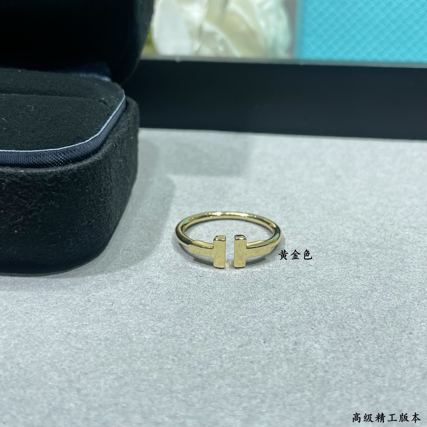 Tiffany & Co. CNC 码数5678 tiffany蒂芙尼双T光面戒指 电镀双层厚金 真金质感 做了银色