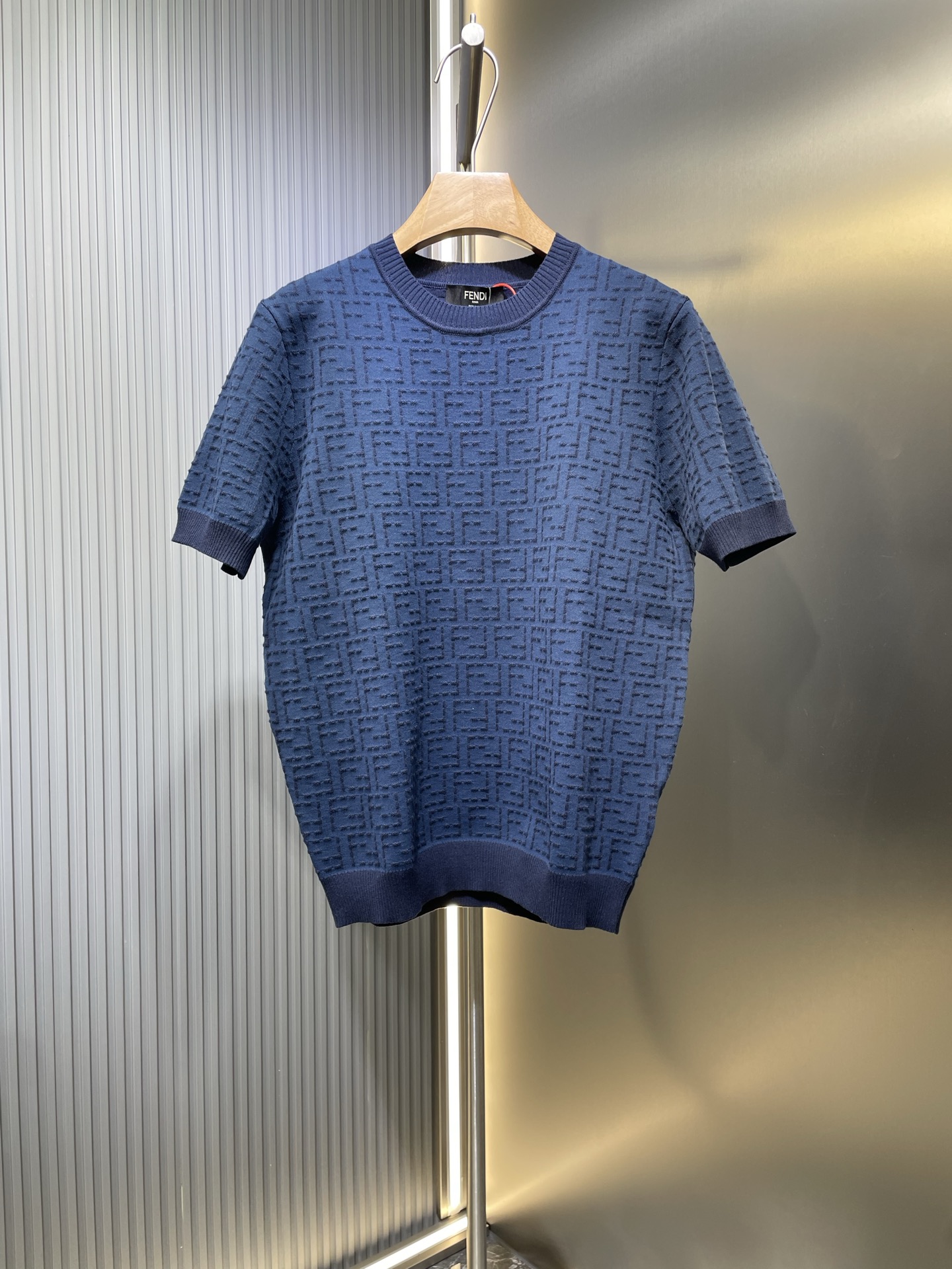 Fendi Selleria 🌟【Réplica de primera calidad】Camiseta de manga corta de punto FF de impresión completa, tejido de múlti…