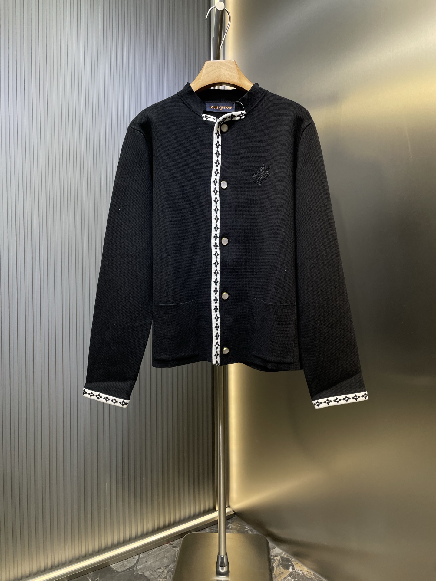 Louis Vuitton Wool Blend Knit Embroidered Blazer Jacket - Stylish & Warm