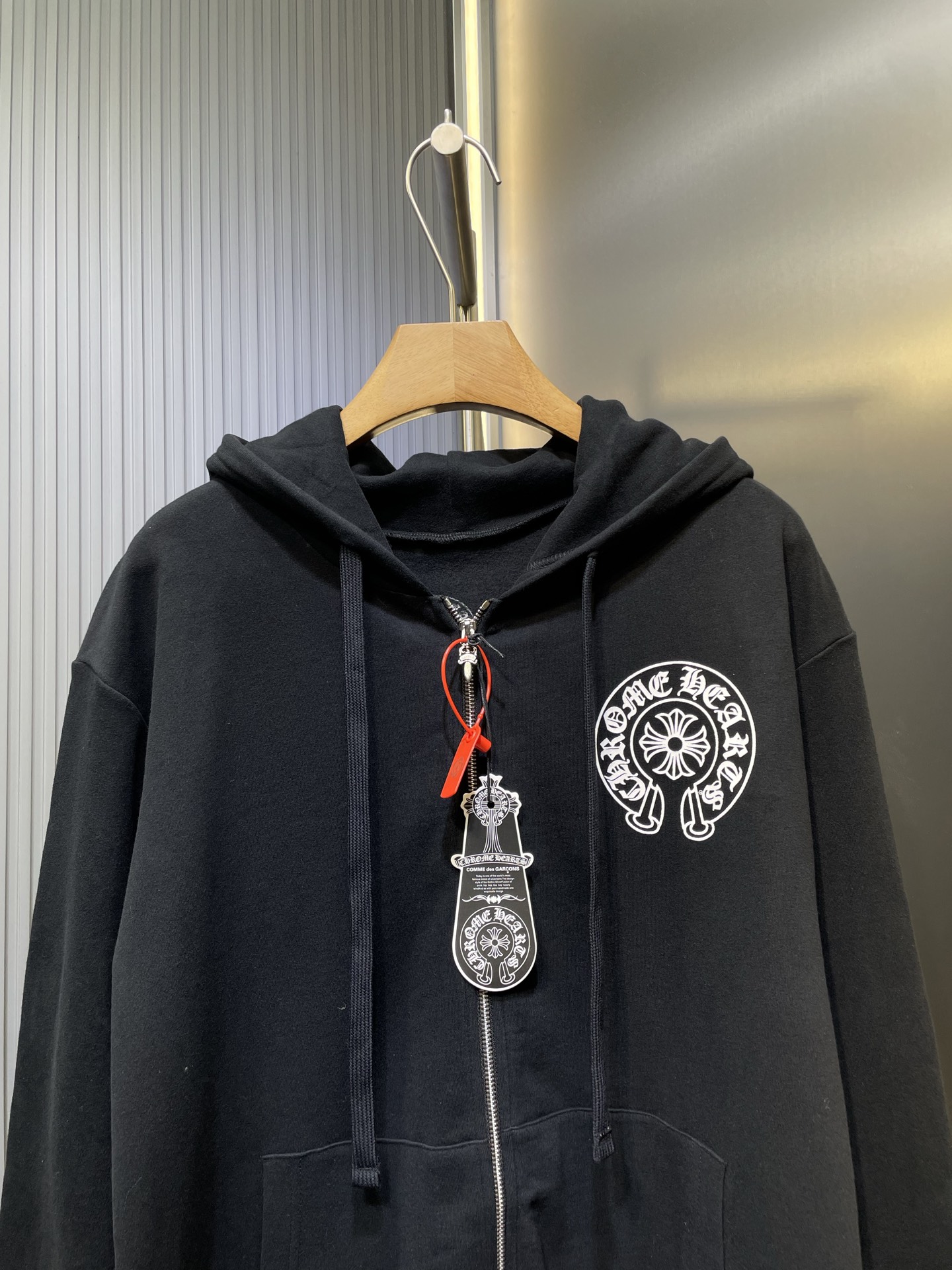 Chrome Hearts Black Zip-Up Hoodie with White Logo Print - Soft Fleece 3 i1758122568901 9819 0 1