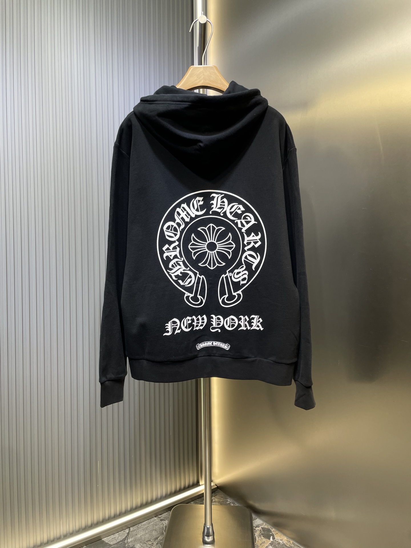 Chrome Hearts Black Zip-Up Hoodie with White Logo Print - Soft Fleece 6 i1758122568963 8119 0 4