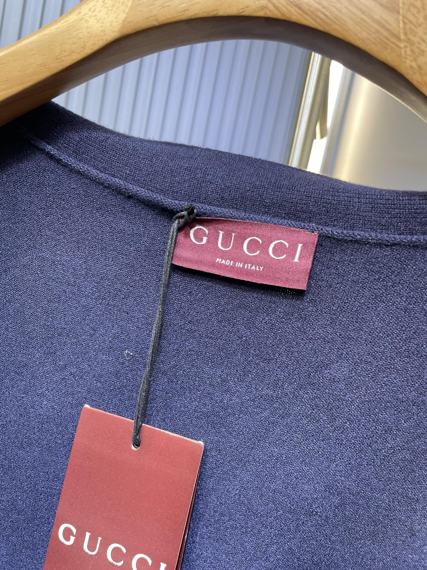 Gucci Navy Knitwear Wool Cardigan with Multicolor GG Logo Embroidery 8 i1760546362761 8792 0 7
