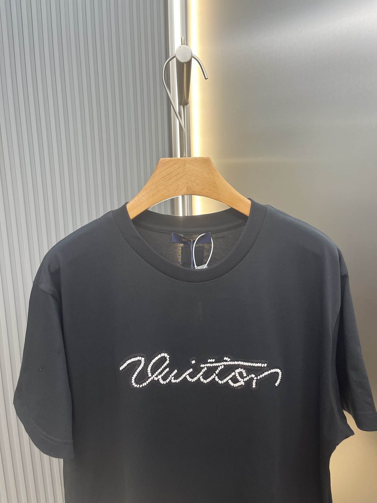 Louis Vuitton LV 路易威登串珠珠绣签名圆领短袖
