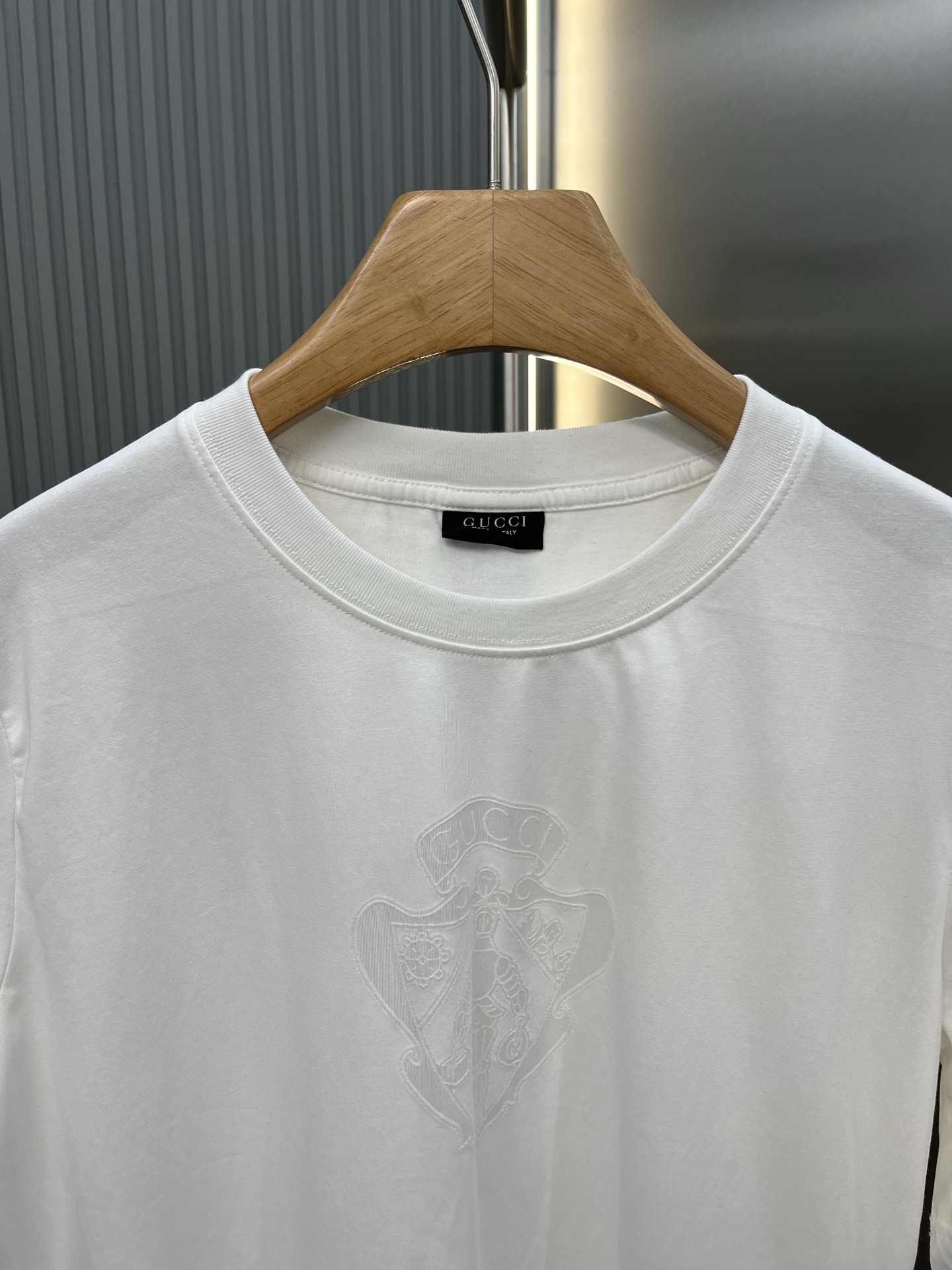 Gucci Guc 徽标镂空饰devore短袖