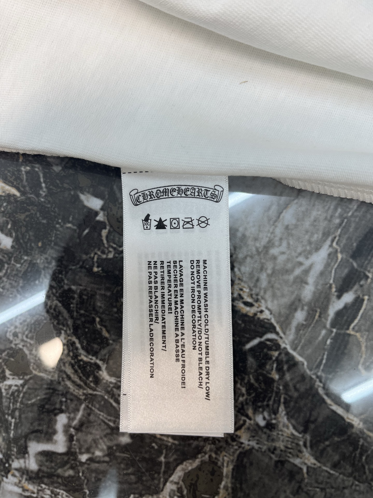 Chrome Hearts 克罗心夏季领口十字贴皮银饰圆领短袖