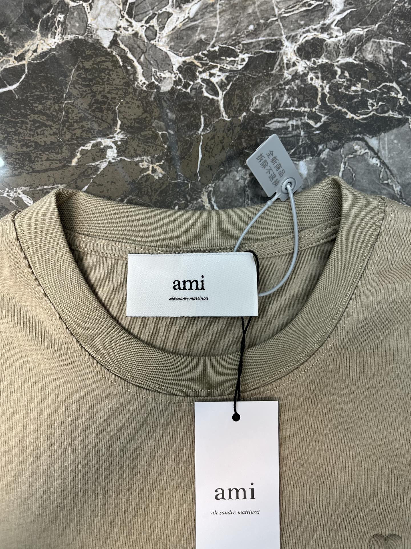 Ami Paris Ami 浮雕ADC廓形纯色短袖T恤