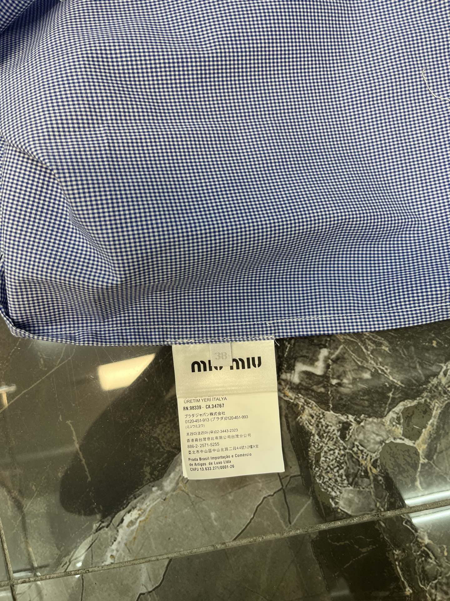 Unknown 26Ss春夏新款 蓝色格纹娃娃领 半裙丨 独家yb开发 高版出品 滚边解锁少女感