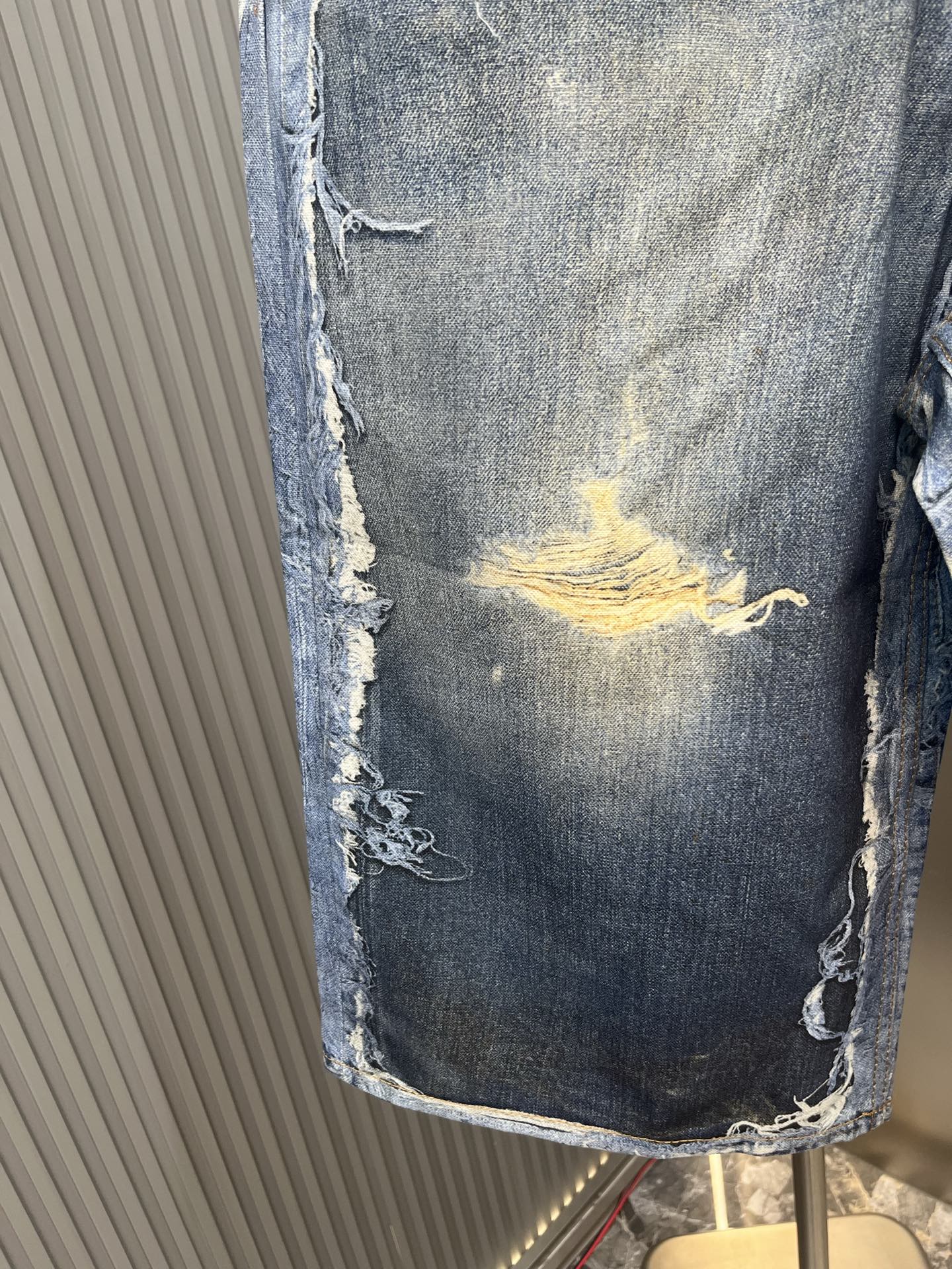 Acne Studios Acne Studios 错视印花染色做旧牛仔短裤