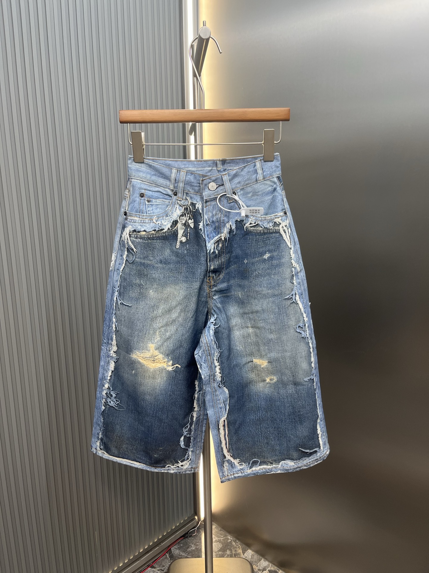 Acne Studios Acne Studios 错视印花染色做旧牛仔短裤