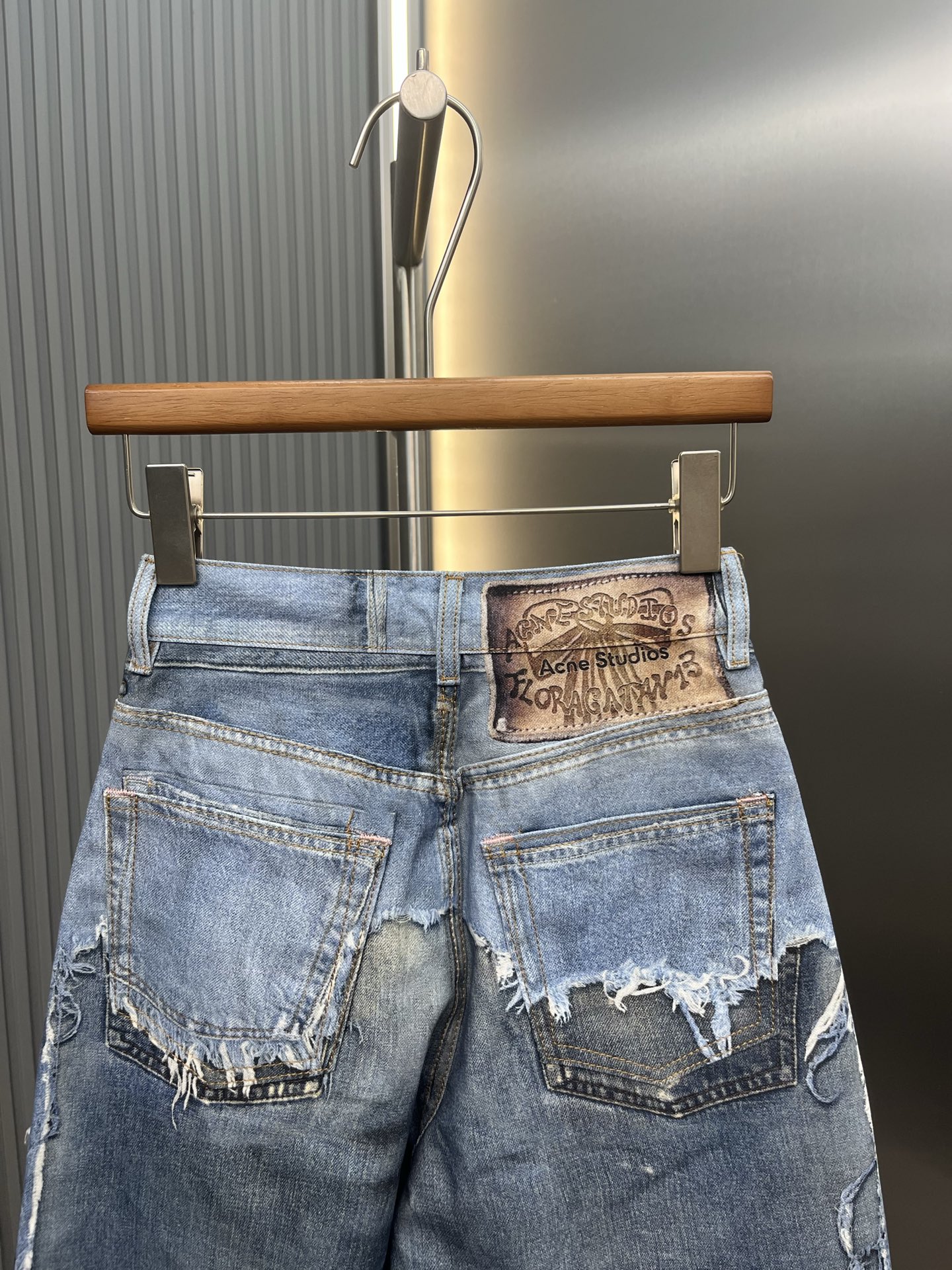 Acne Studios Acne Studios 错视印花染色做旧牛仔短裤