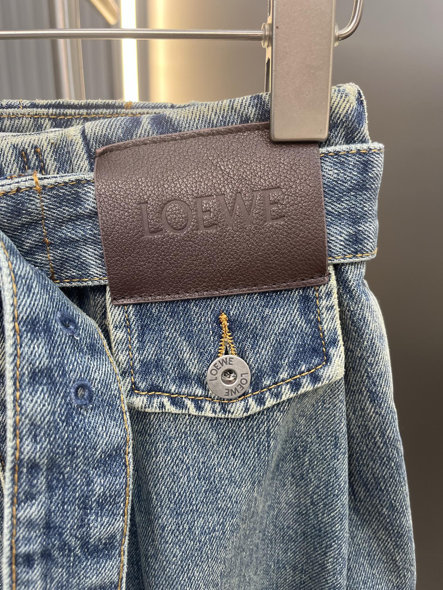 Loewe Loewe 皮革贴片牛仔裤