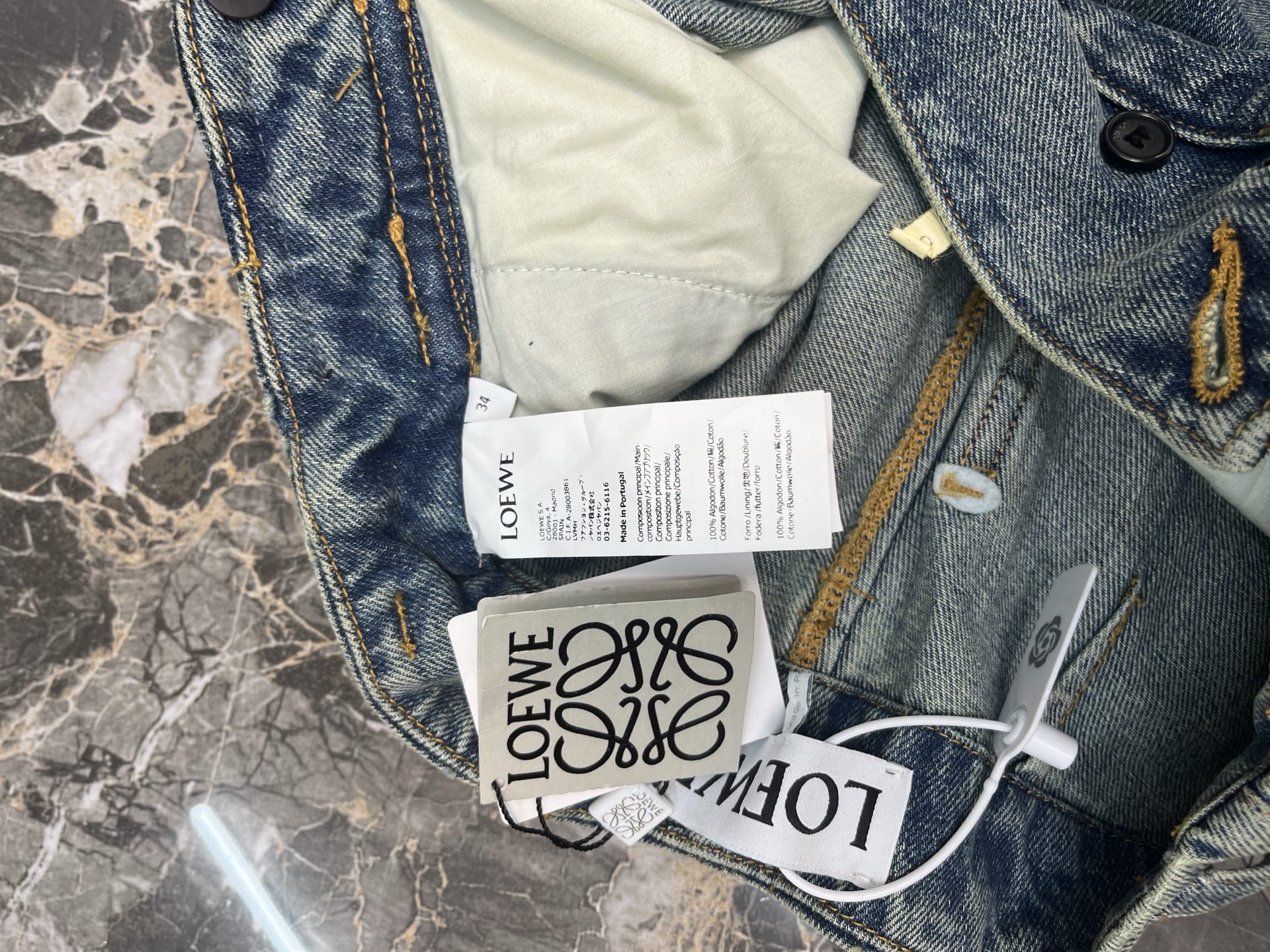 Loewe Loewe 皮革贴片牛仔裤