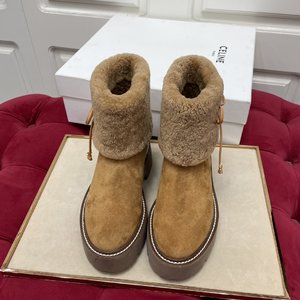 Celine Snow Boots Deerskin Lambswool TPU Fall/Winter Collection Fashion Casual