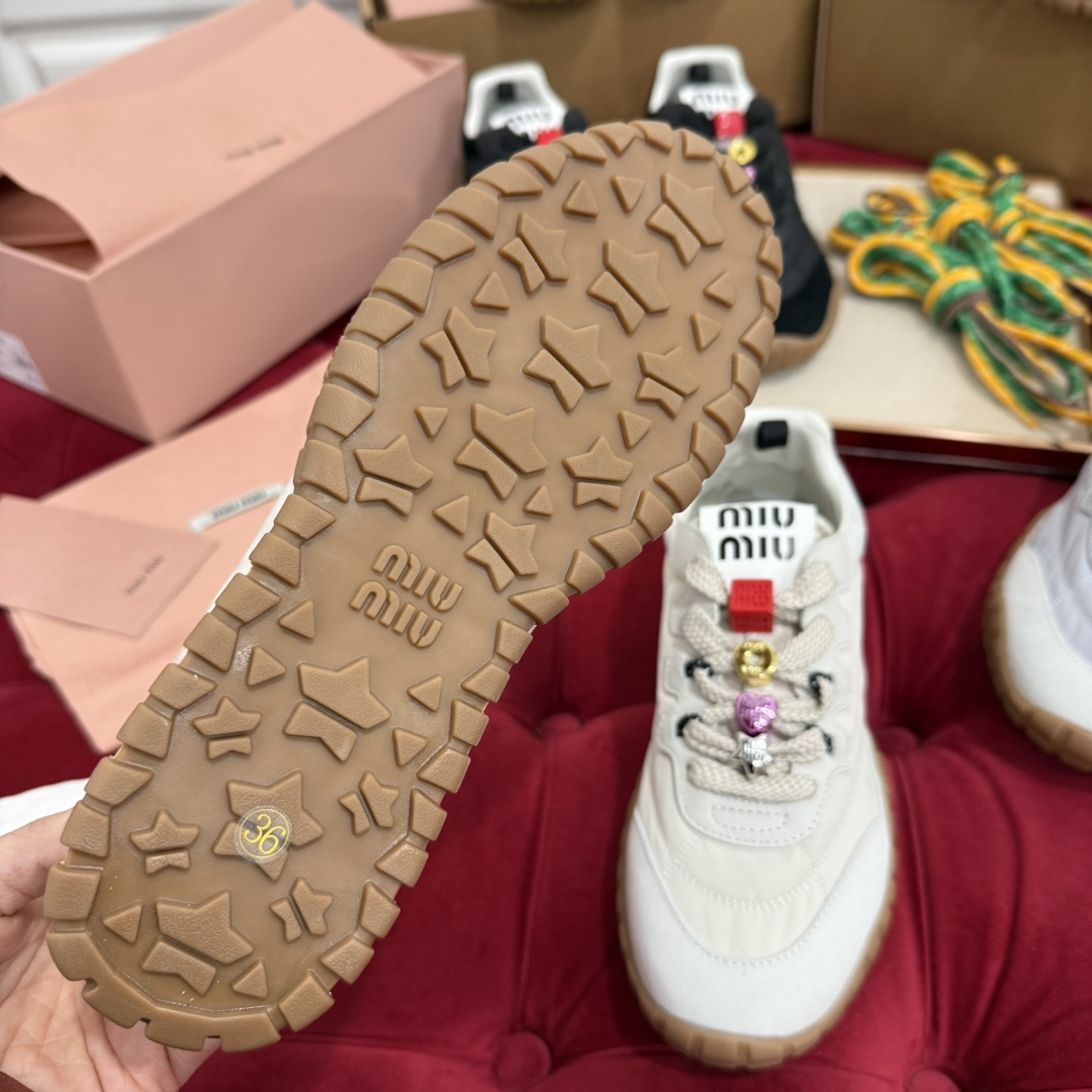Miu Miu Tyre Sneakers: Elegant Sport Shoes with DIY Accents - Size 35-40 10 i1741186738 5026 5