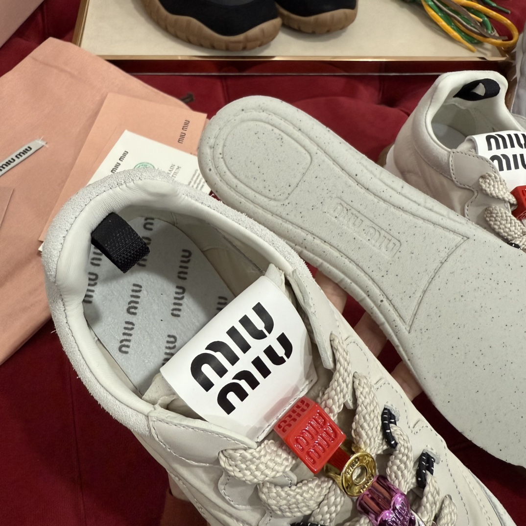 Miu Miu Tyre Sneakers: Elegant Sport Shoes with DIY Accents - Size 35-40 9 i1741186738 7165 2