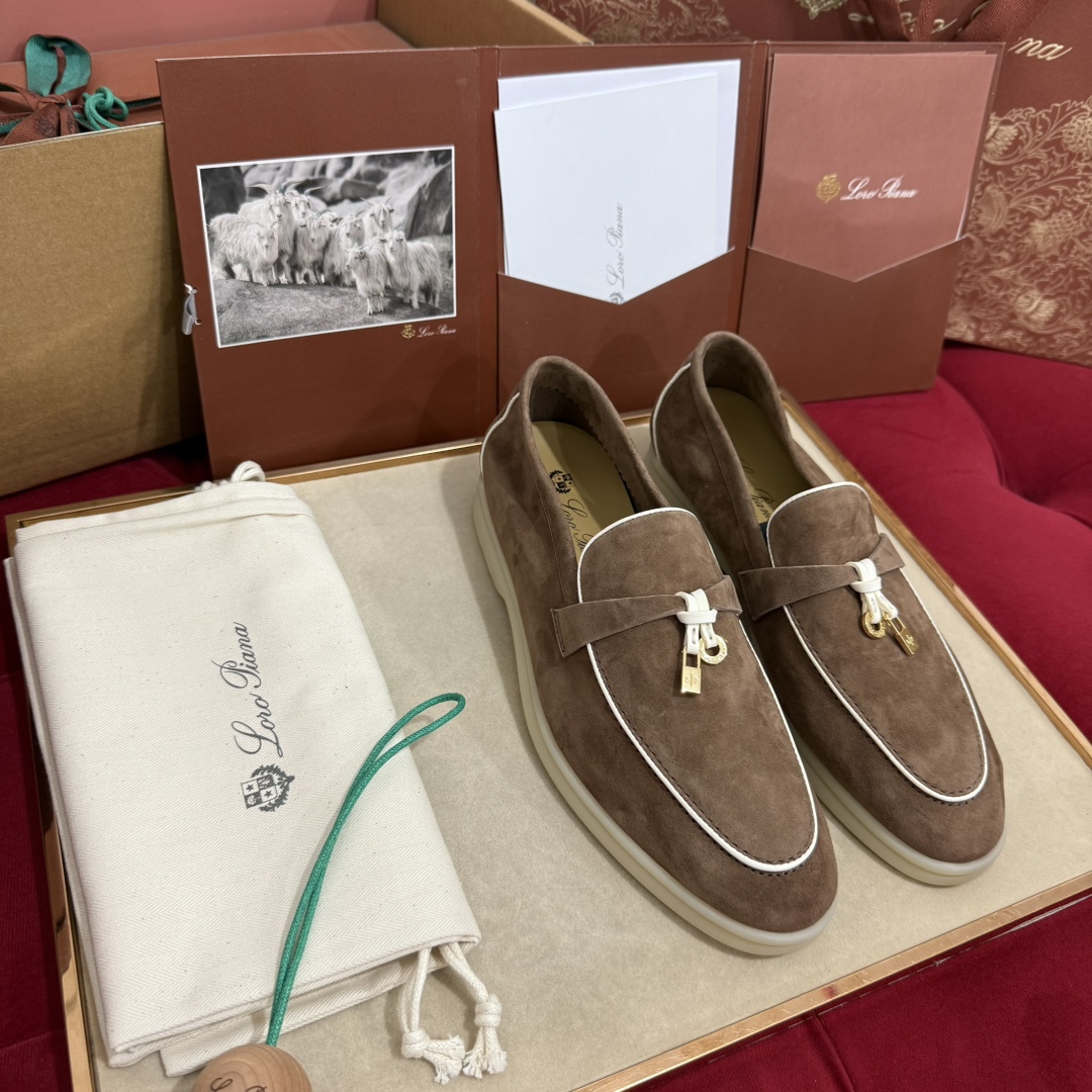 🌾G219专柜原单品质所见即所得Loro Pian*经典爆款出品lp顶级版本 英伦流苏平底乐福鞋原来这就