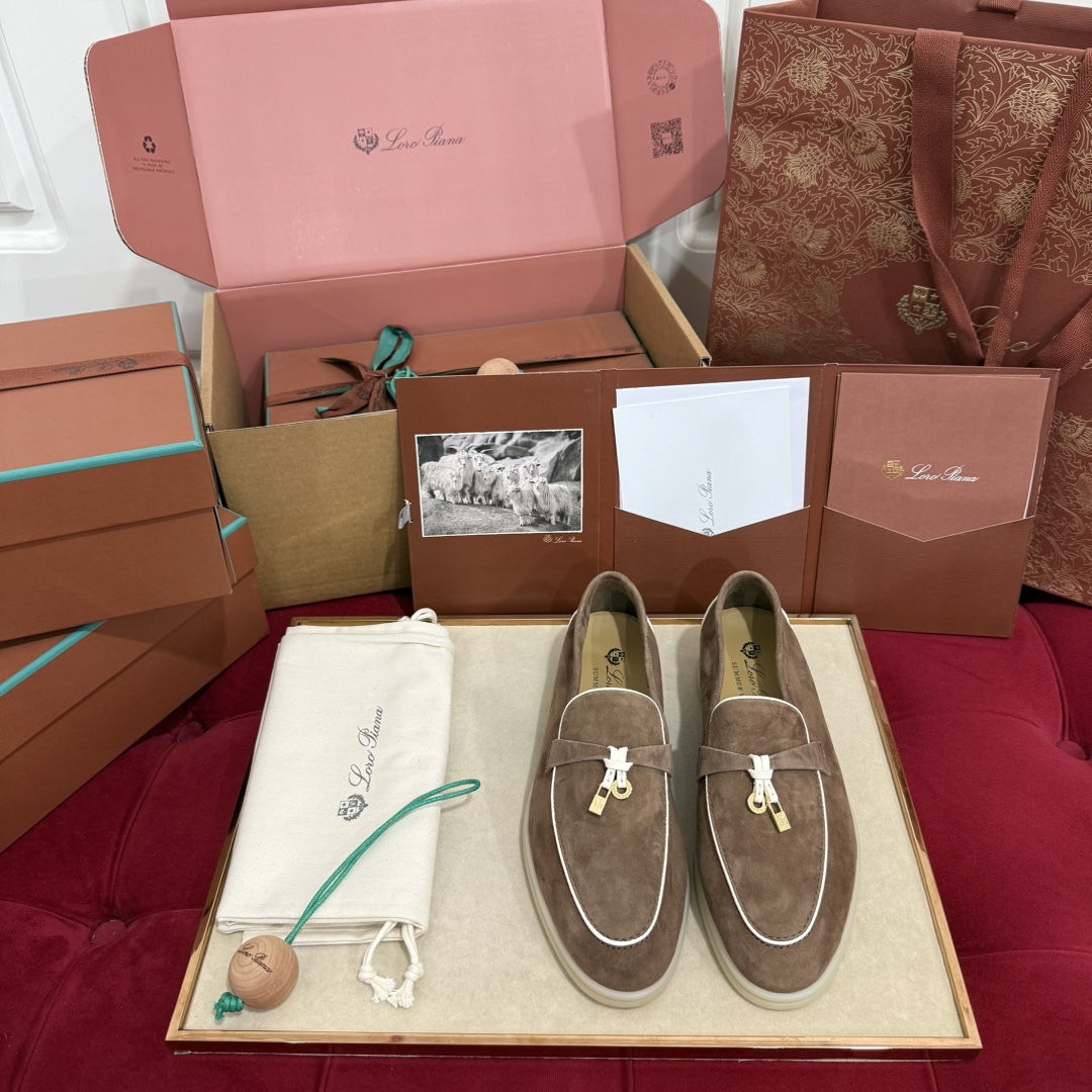 🌾G219专柜原单品质所见即所得Loro Pian*经典爆款出品lp顶级版本 英伦流苏平底乐福鞋原来这就