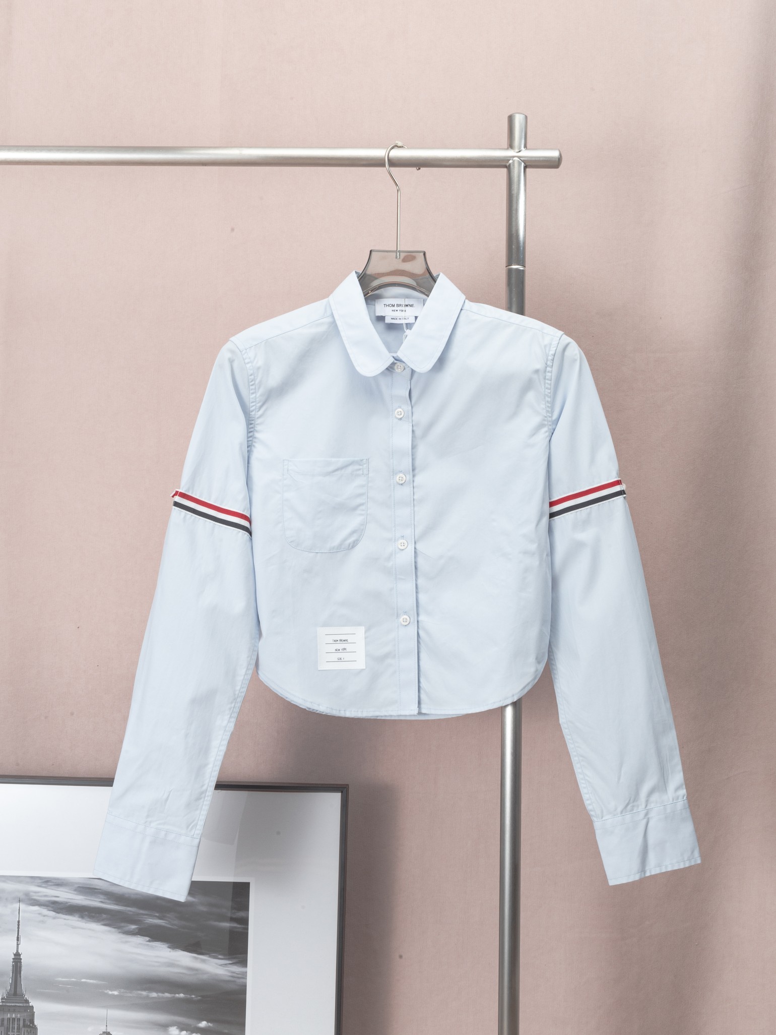 THOM BROWNE double sleeve label cropped short women's shirt (women's) THOM BROWNE · Tom Browne Poplin fabric double sle…