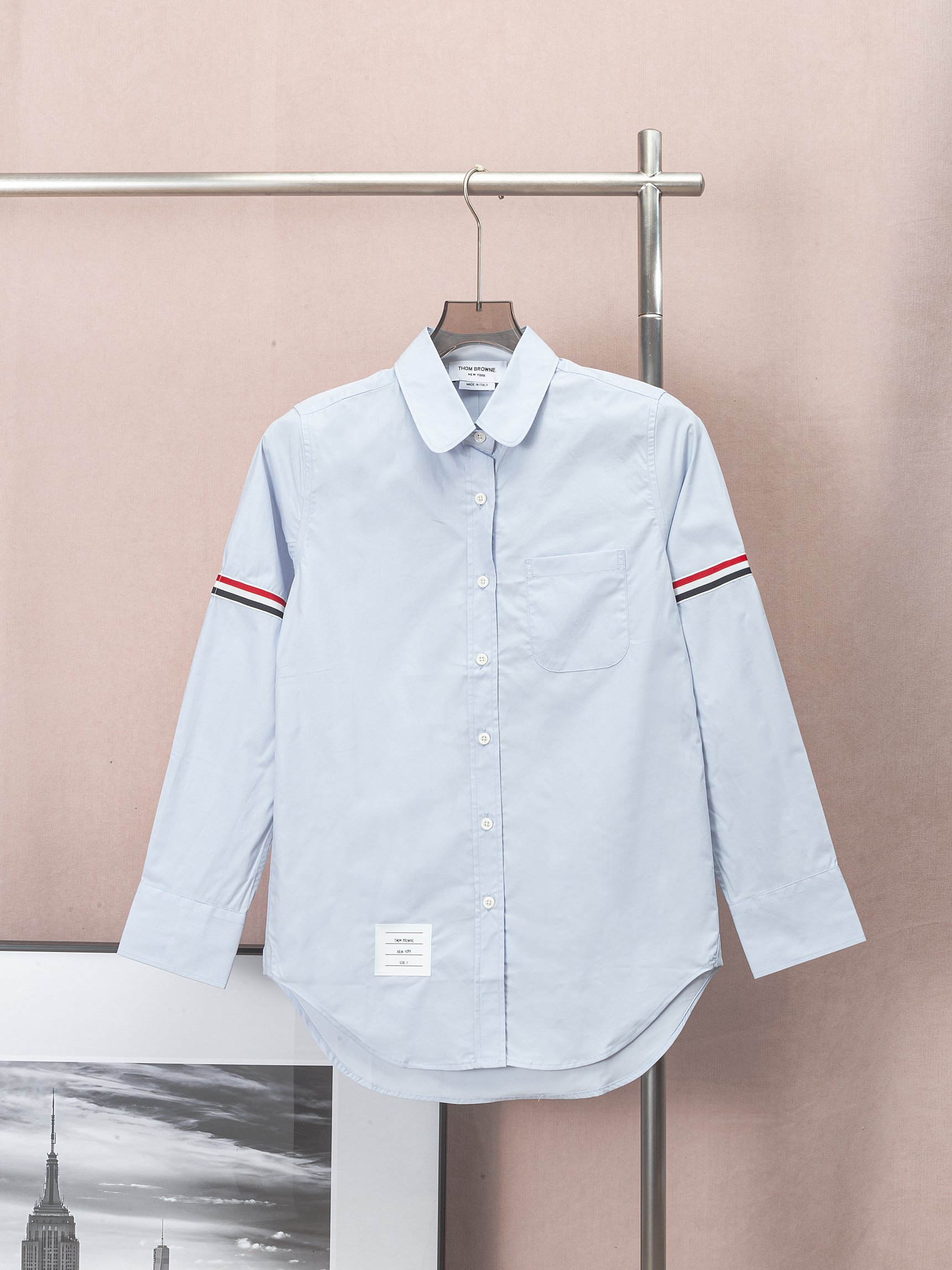 (TB new double sleeve label butterfly collar women's poplin shirt) THOM BROWNE · Tom Browne TB new women's shirt poplin…