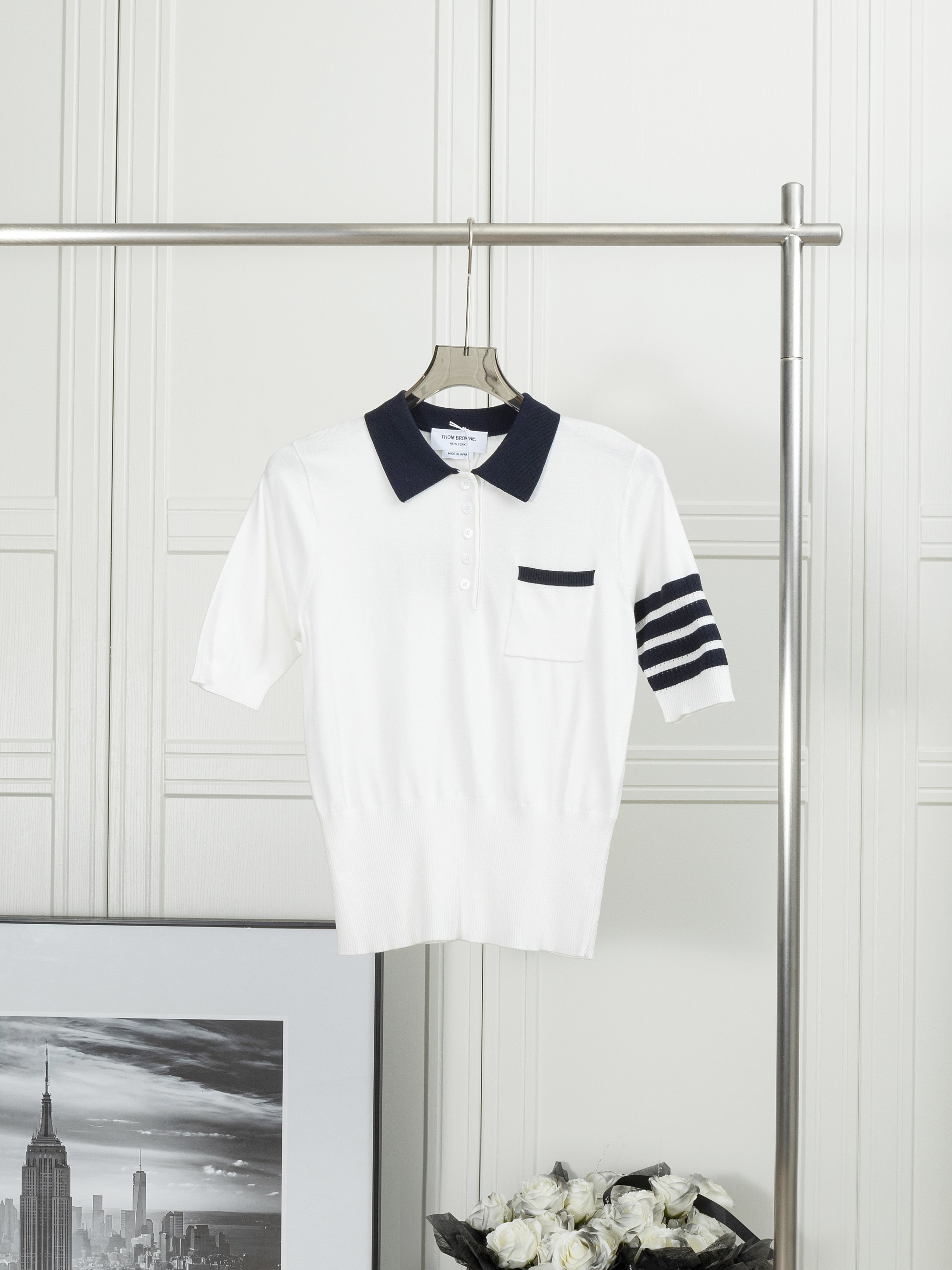 𝑻𝒉𝒐𝒎 𝑩𝒓𝒐𝒘𝒏𝒆 (原单狠货 最高版本 ) Thom Browne:小狗针织POLO（女款） 1:1 原版针织面料 辅料 颜色：白色 藏青色 尺码：012 码