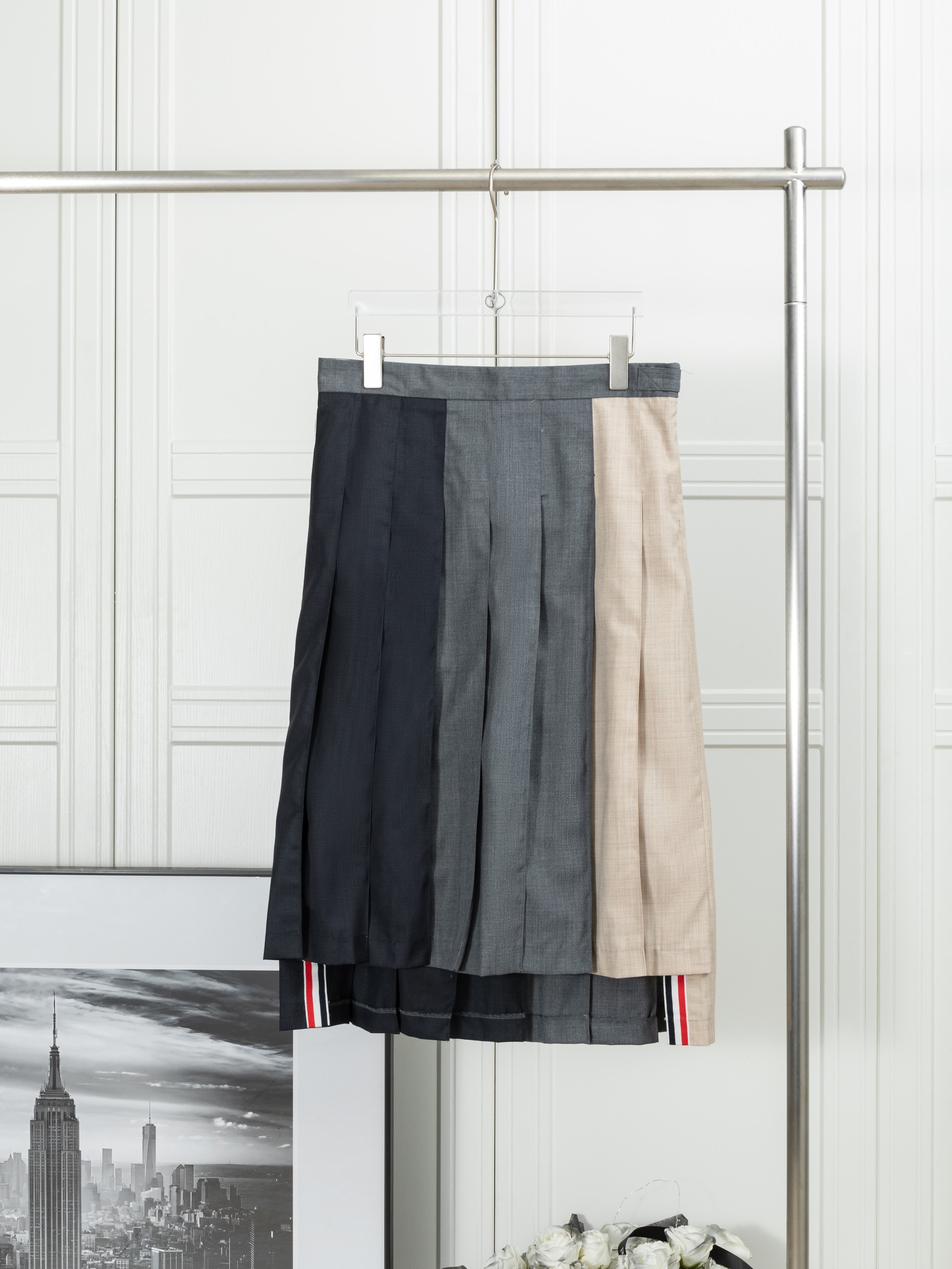 𝑻𝒉𝒐𝒎 𝑩𝒓𝒐𝒘𝒏𝒆 (Artículo original de alta calidad, versión superior, envío en 2 días) Thom Browne: Falda larga p…