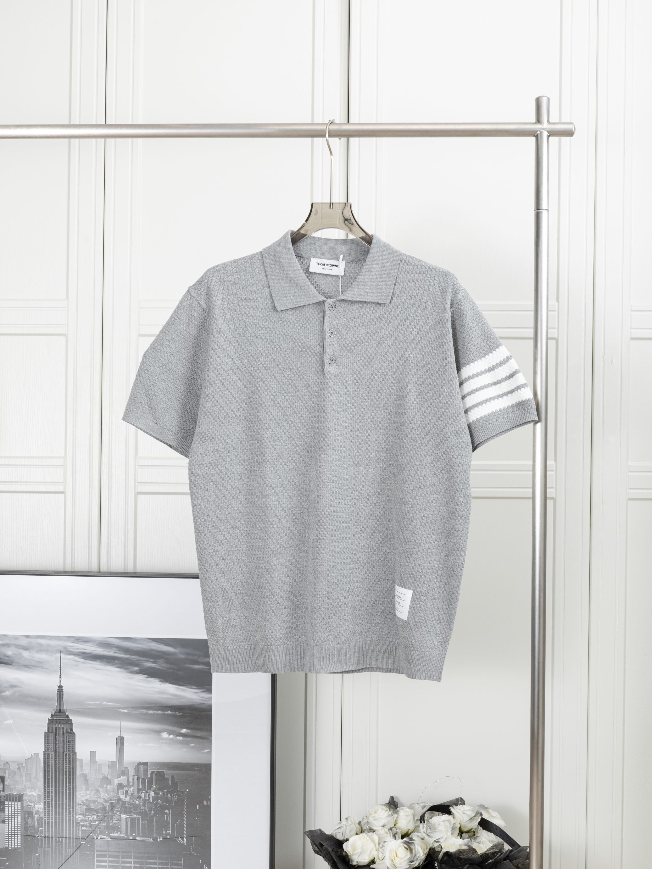 𝑻𝒉𝒐𝒎 𝑩𝒓𝒐𝒘𝒏𝒆 Polo de manga corta de punto clásico de cuatro rayas, 𝑻𝒉𝒐𝒎 𝑩𝒓𝒐𝒘𝒏𝒆 Tom Brown 25ss nueva …