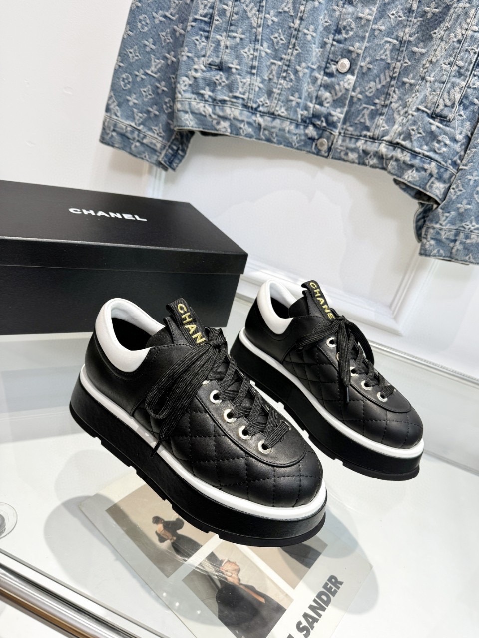 Chanel Shoes Sneakers Cowhide Sheepskin TPU Fashion Casual