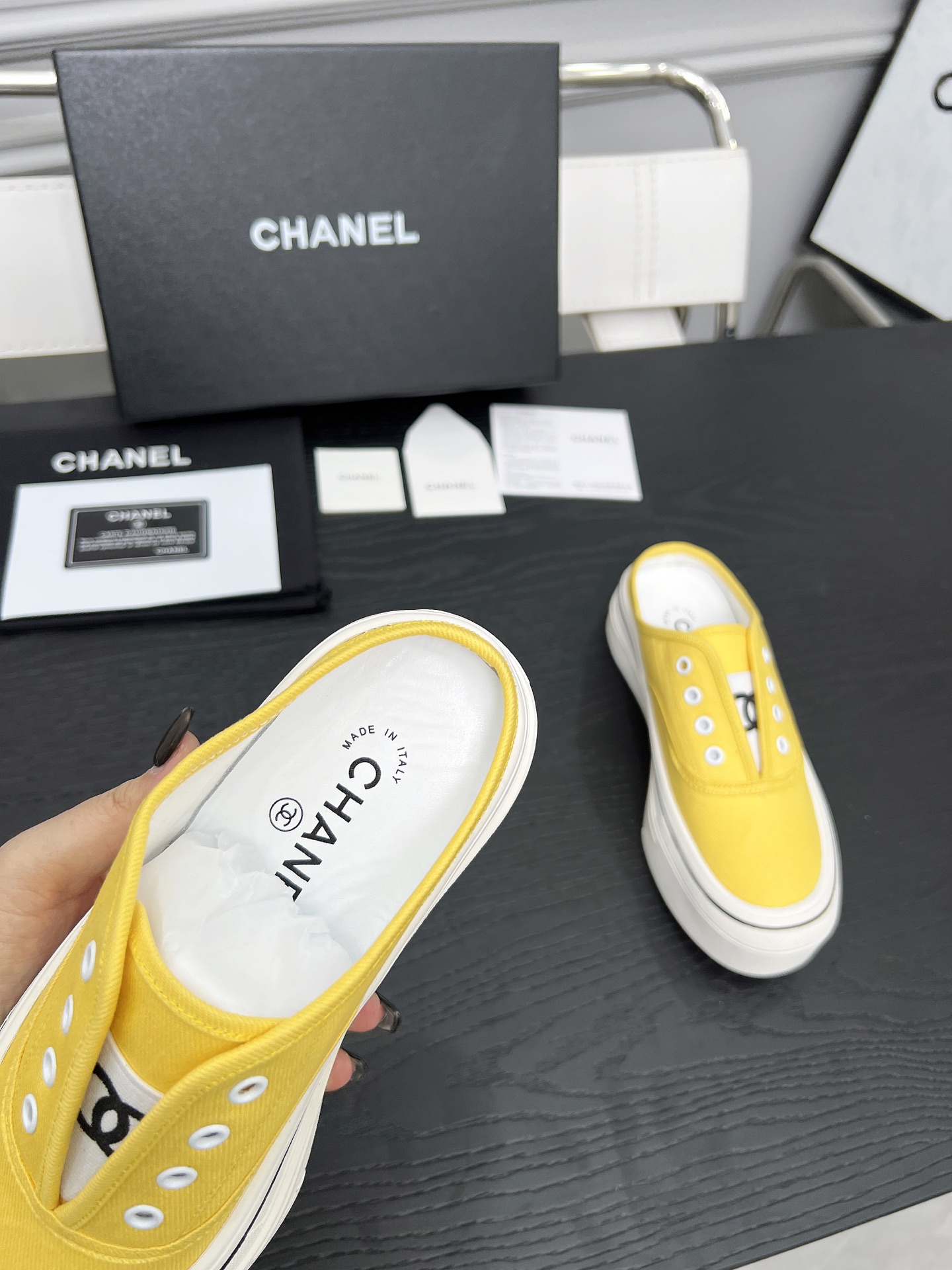 Chanel Canvas Platform Mules: Lightweight, Comfortable, and Stylish Mules 9 i1746325265411 7440 0 6