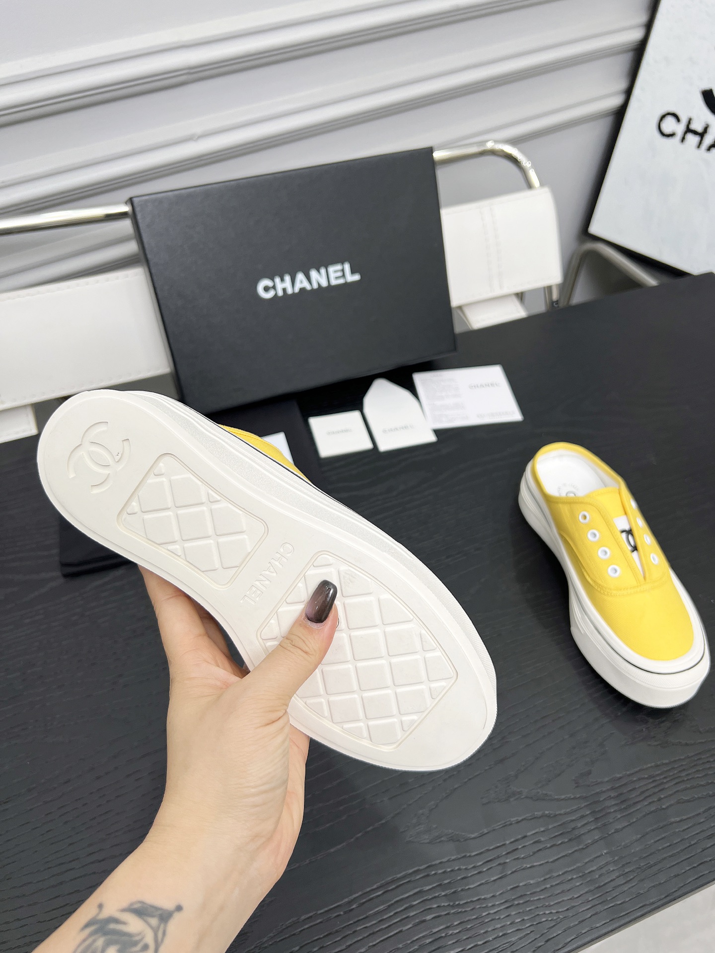 Chanel Canvas Platform Mules: Lightweight, Comfortable, and Stylish Mules 8 i1746325267237 3406 0 5