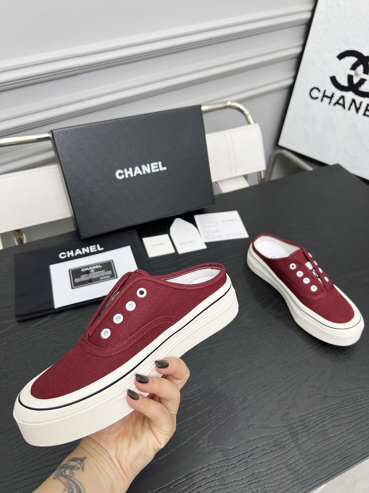 Chanel Canvas Platform Mules - Lightweight & Comfortable Summer Shoes 8 i1746325308748 3023 0 4