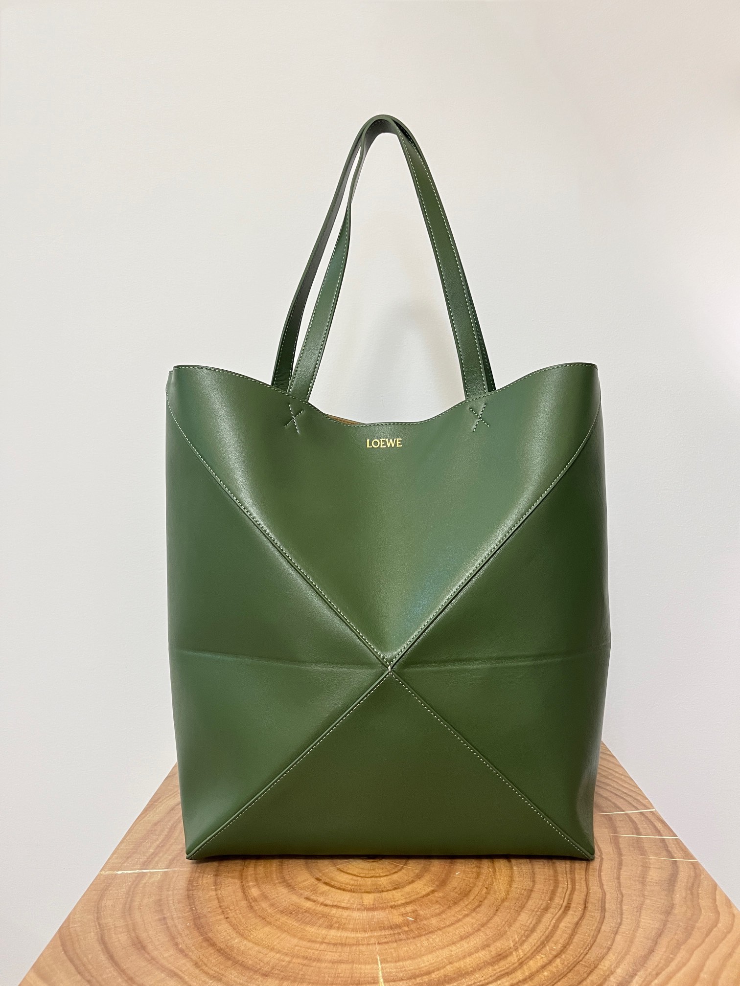 Loewe Puzzle Bolsos de mano Bolsos de Tote Verde Cuero de vaca Fashion