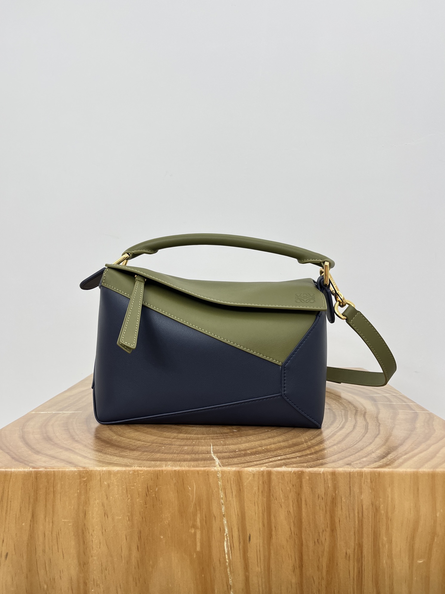 Loewe Puzzle Bags Handbags Blue Green Calfskin Cowhide