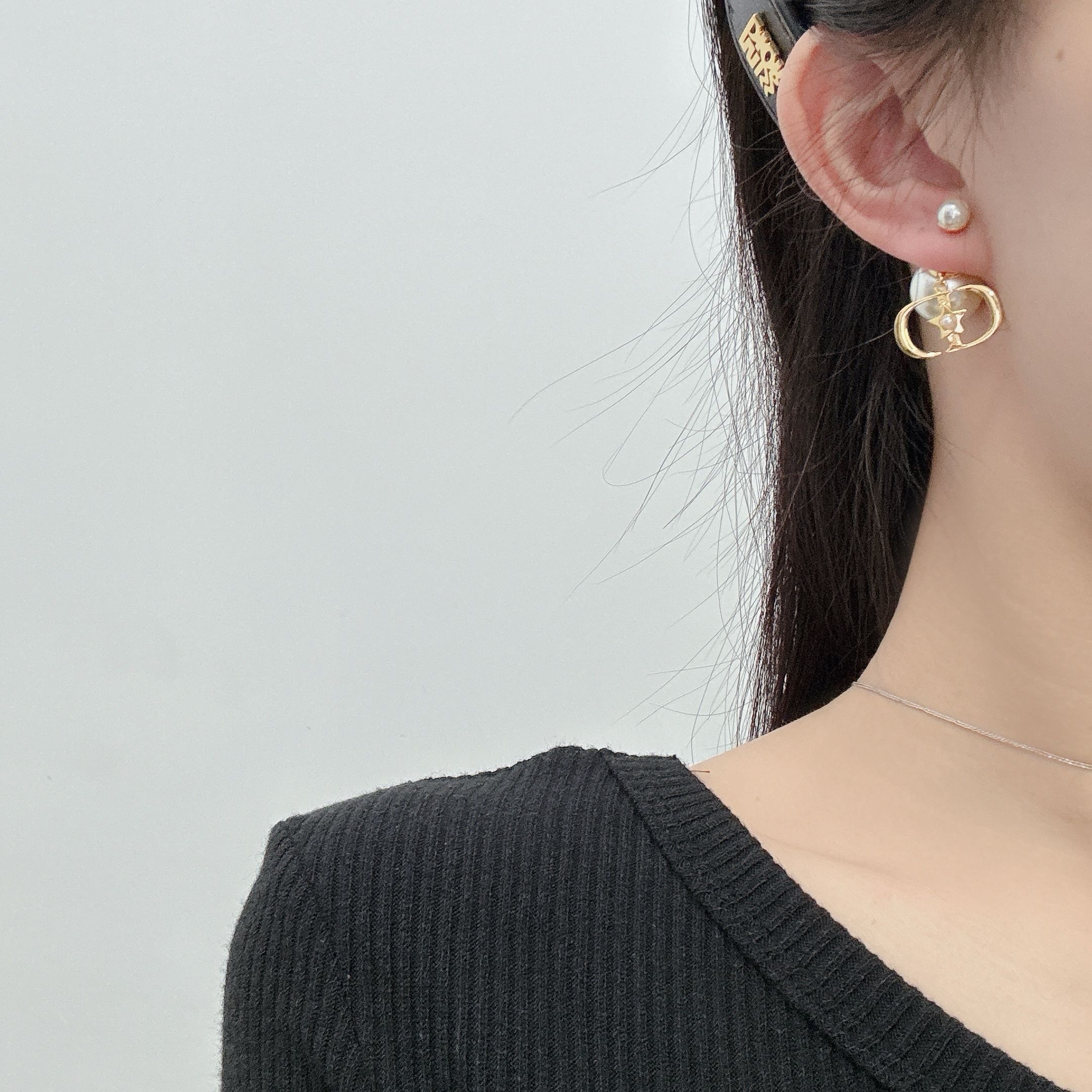 NO:360464,Dior cd five-pointed star big and small pearl earrings, Dior earrings, dior, earrings19860909dior cd 五角星 大小珍珠耳环,Dior耳钉,dior,earrings,Jewelry