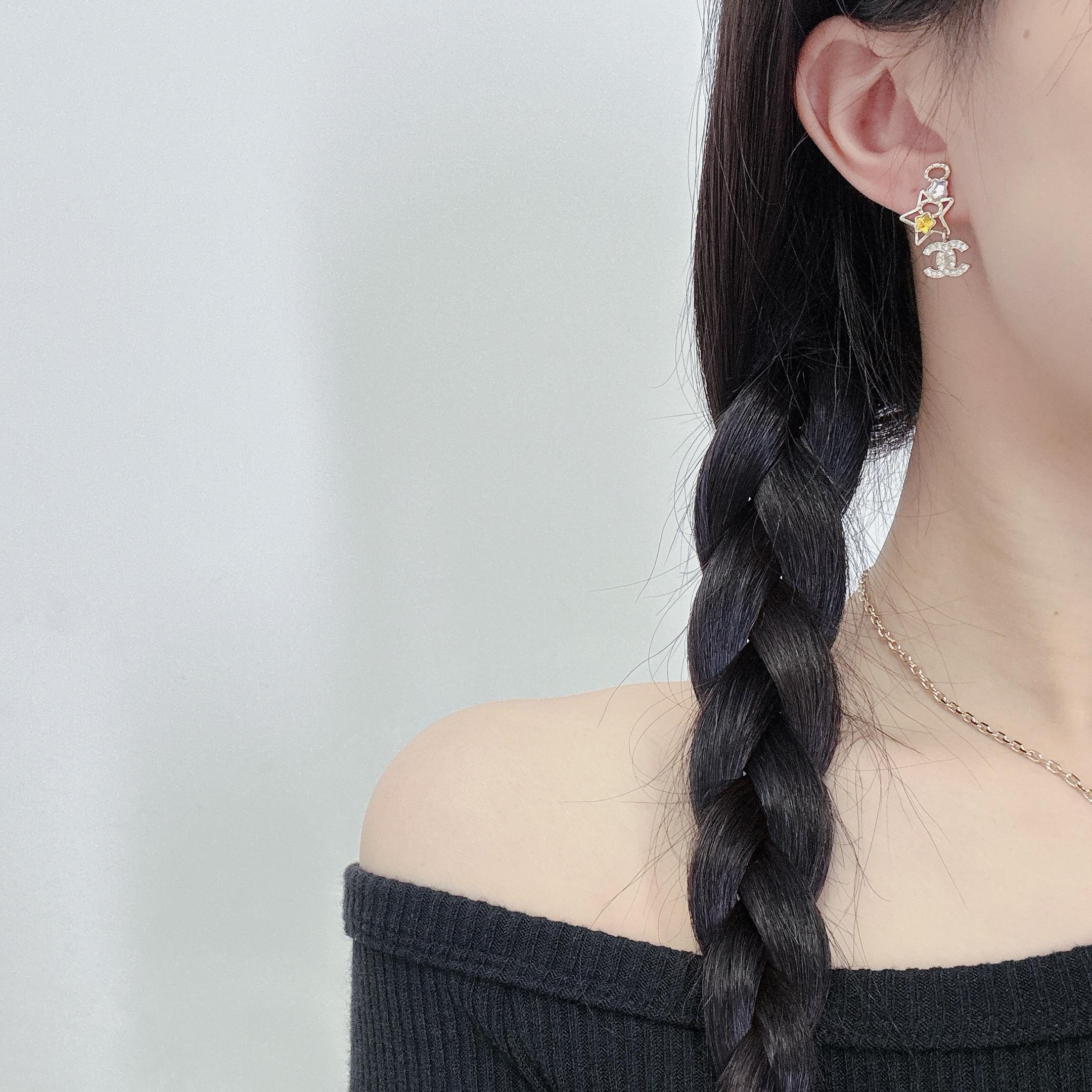 NO:359281,Xiaoxiang Chanel cc color five-pointed star earrings, chanel earrings, chanel, chanel, earrings19860909小香 chanel cc 彩色五角星 耳环,香奈儿耳钉,chanel,chanel,earrings,Jewelry