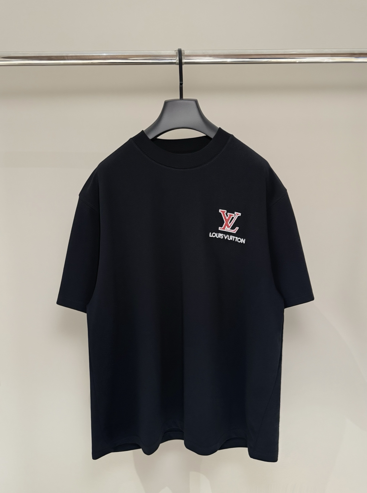 P90 【Alta calidad real】Nueva camiseta de manga corta con bordado en el pecho, tejido de algodón 100% puro de 300g doble…