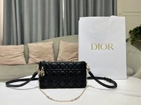 Cheap
 Dior Bags Handbags Black Resin Sheepskin Spring Collection Chains