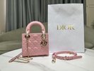 Dior Bags Handbags Wholesale 2023 Replica Gold Pink Embroidery Sheepskin Lady Chains
