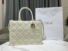 Dior Book Tote Handbags Tote Bags Gold White Cashmere Cowhide