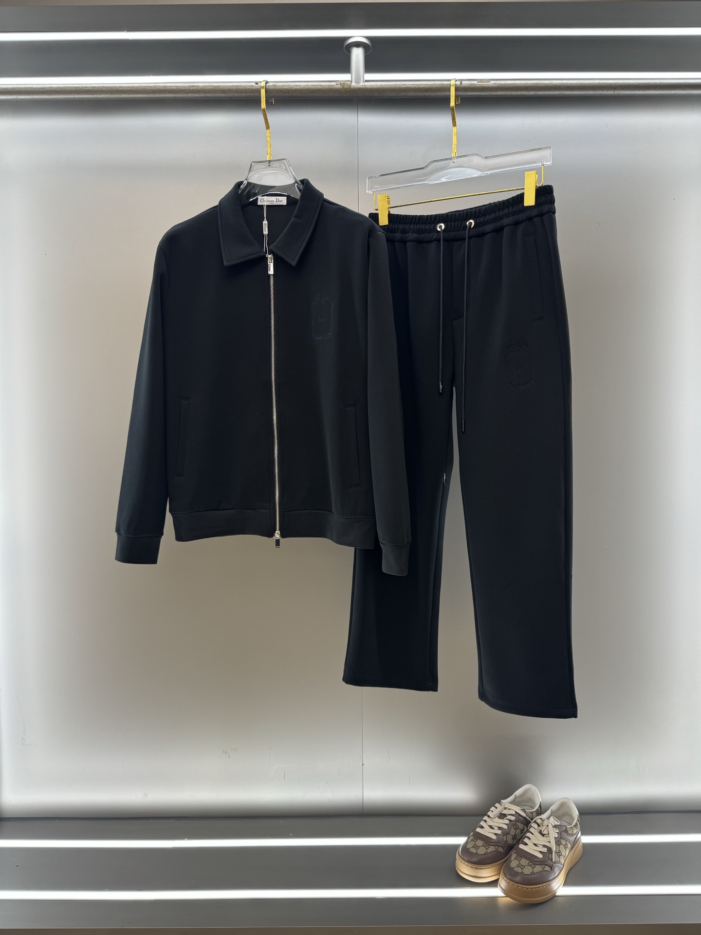 Dior Black Zip Jacket and Pants Set