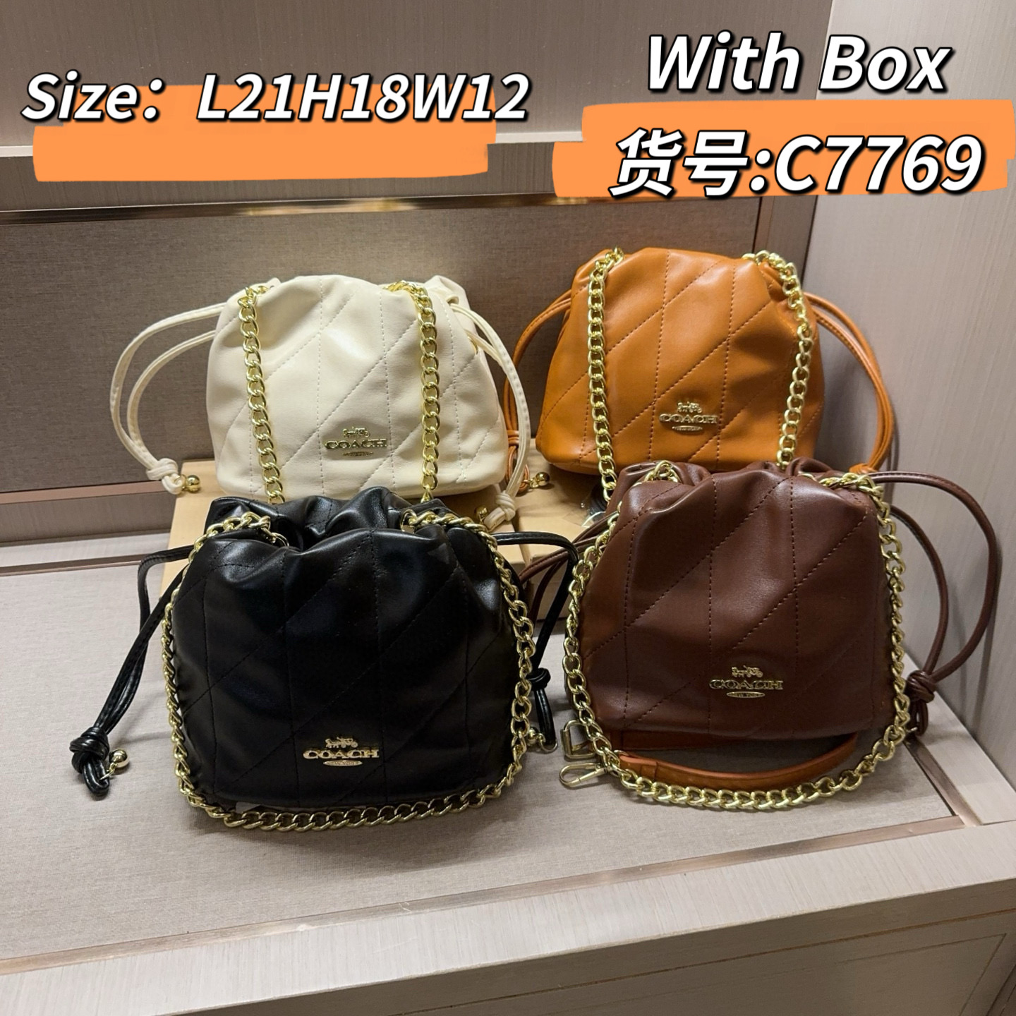 Coach's New Bucket Bag, Complete Plastic Box, Price 56