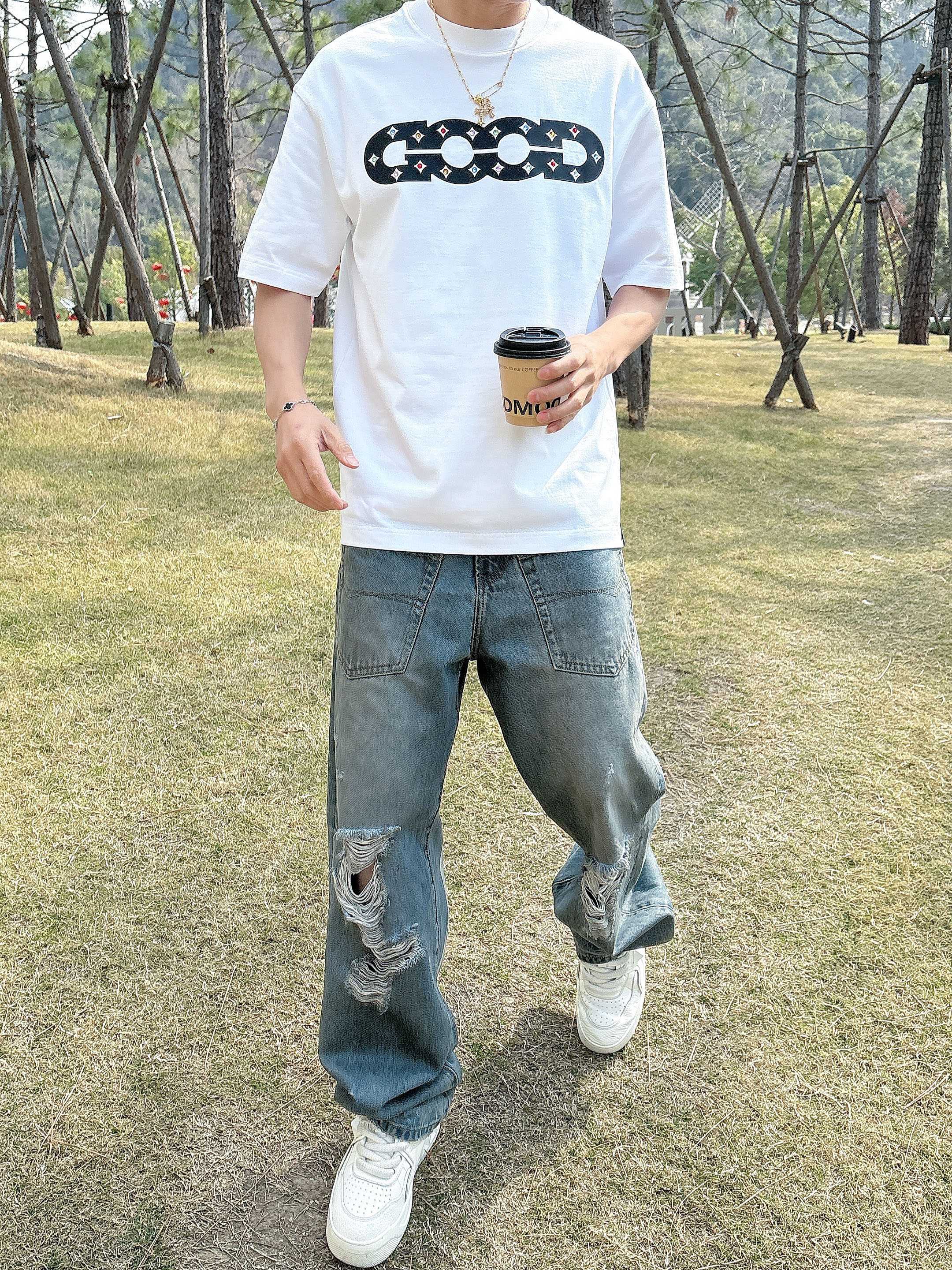     GOODBRAND  2025春夏新款首发专柜最新款短袖圆领T恤 高端订制 设计前卫时尚！品牌l
