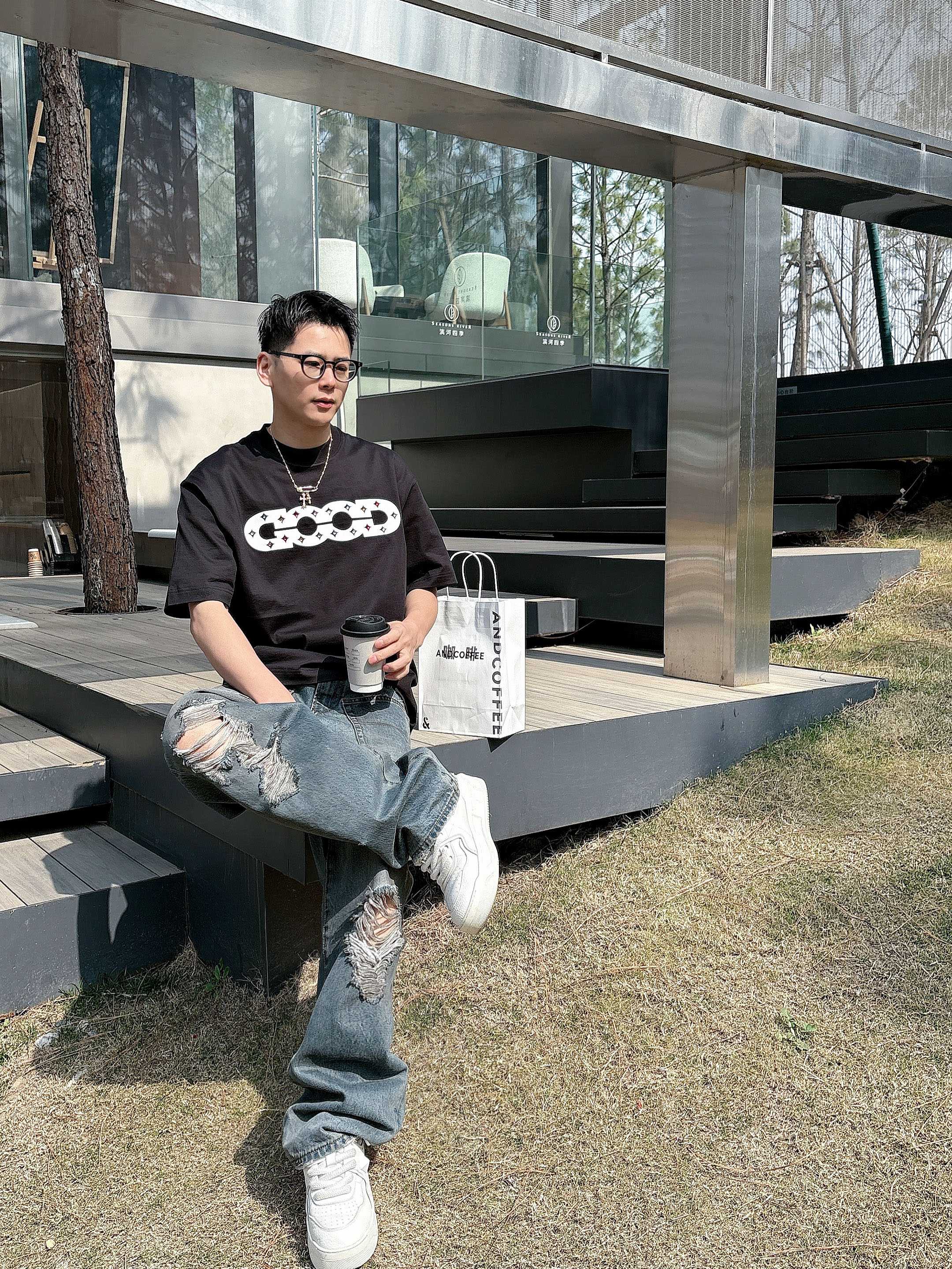    GOODBRAND  2025春夏新款首发专柜最新款短袖圆领T恤 高端订制 设计前卫时尚！品牌l
