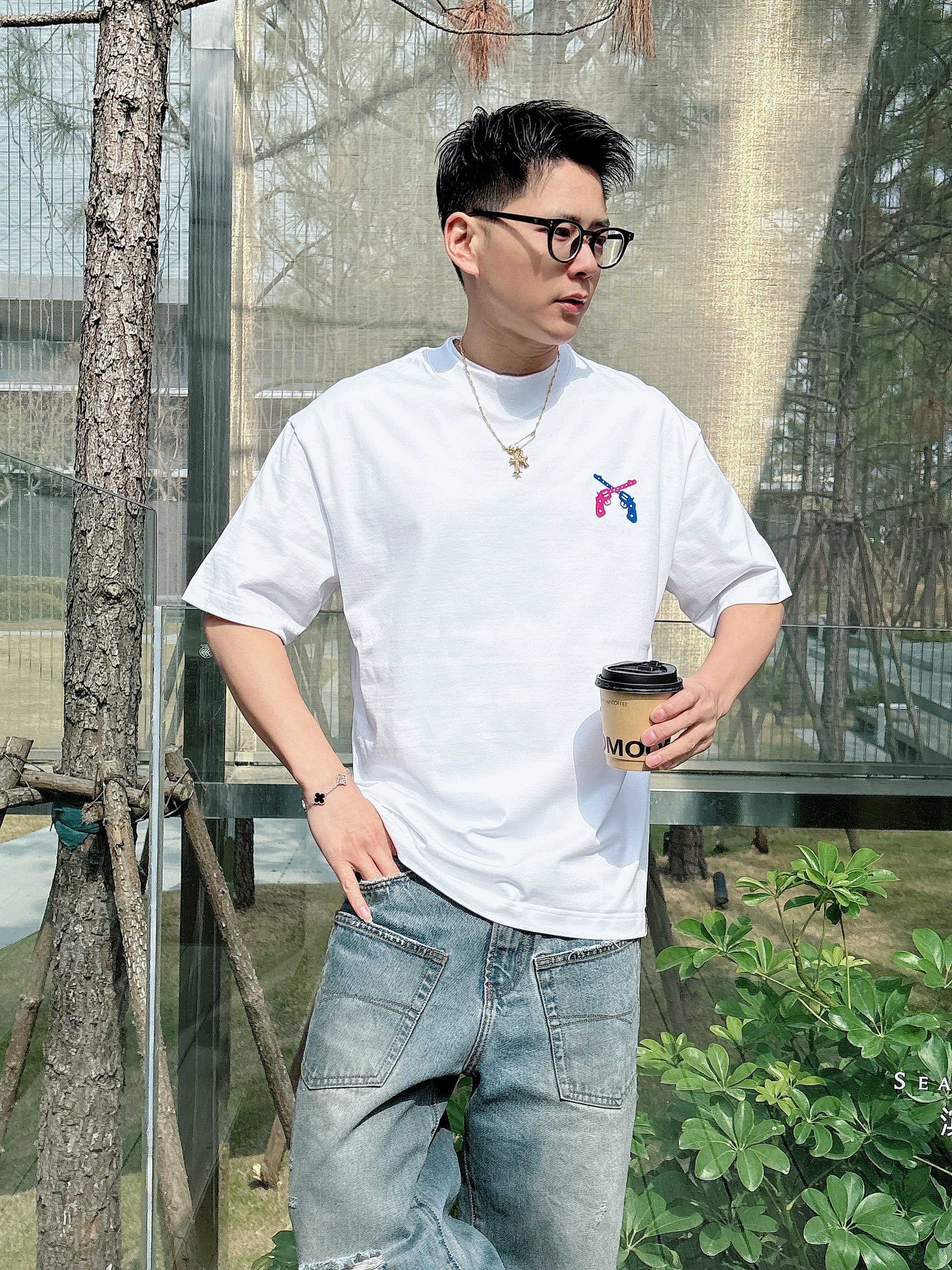     GOODBRAND  2025春夏新款首发专柜最新款短袖圆领T恤 高端订制 设计前卫时尚！品牌l